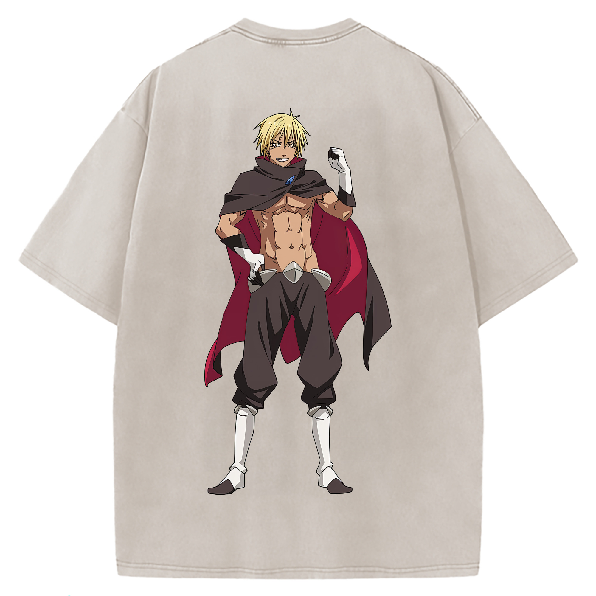 （画像用） 転スラ Regarding Reincarnated to Slime 綿100% ヴィンテージ風 半袖Tシャツ（背面プリント）