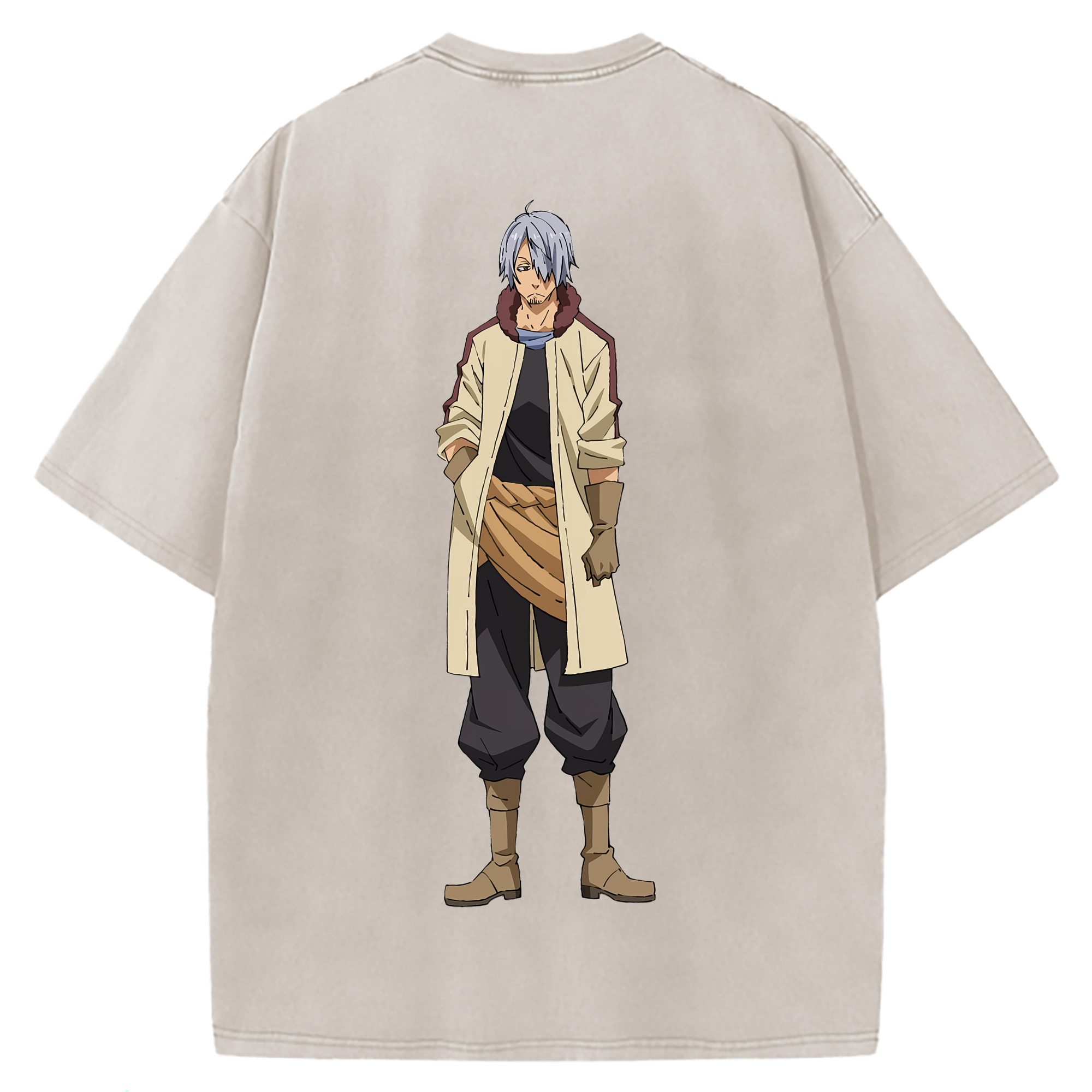 （画像用） 転スラ Regarding Reincarnated to Slime 綿100% ヴィンテージ風 半袖Tシャツ（背面プリント）