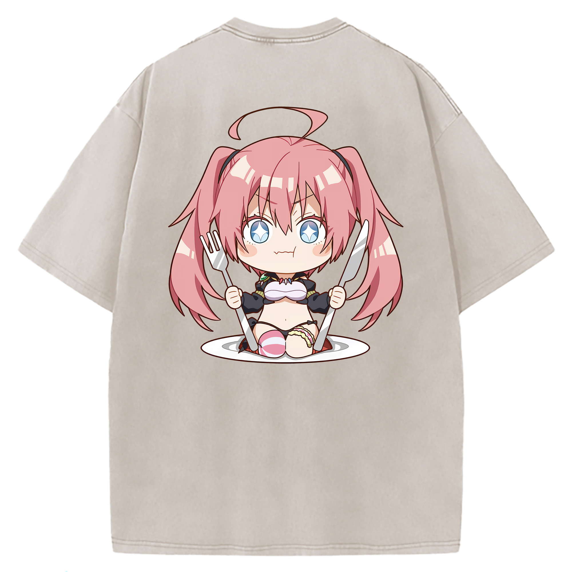 （画像用） 転スラ Regarding Reincarnated to Slime 綿100% ヴィンテージ風 半袖Tシャツ（背面プリント）