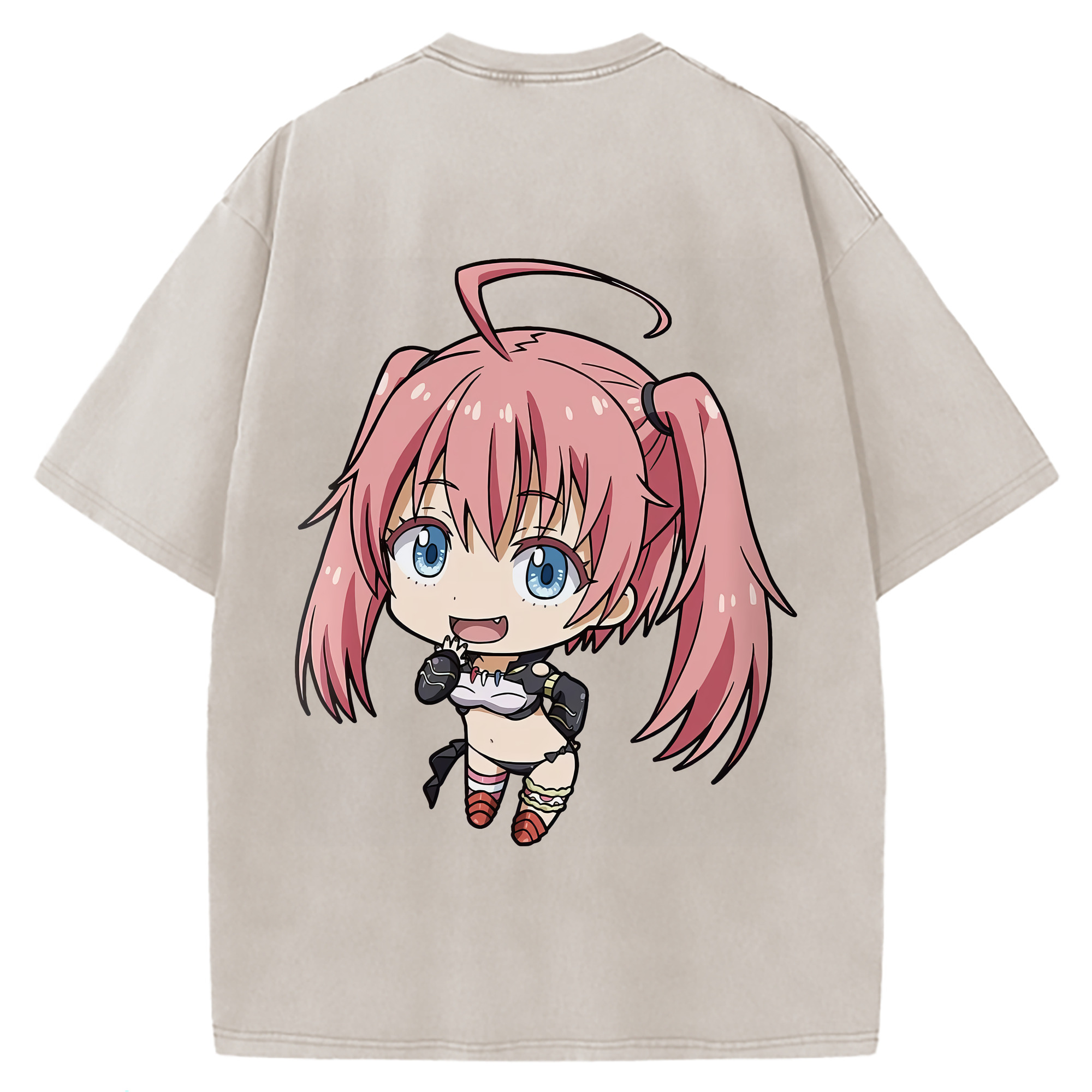 （画像用） 転スラ Regarding Reincarnated to Slime 綿100% ヴィンテージ風 半袖Tシャツ（背面プリント）