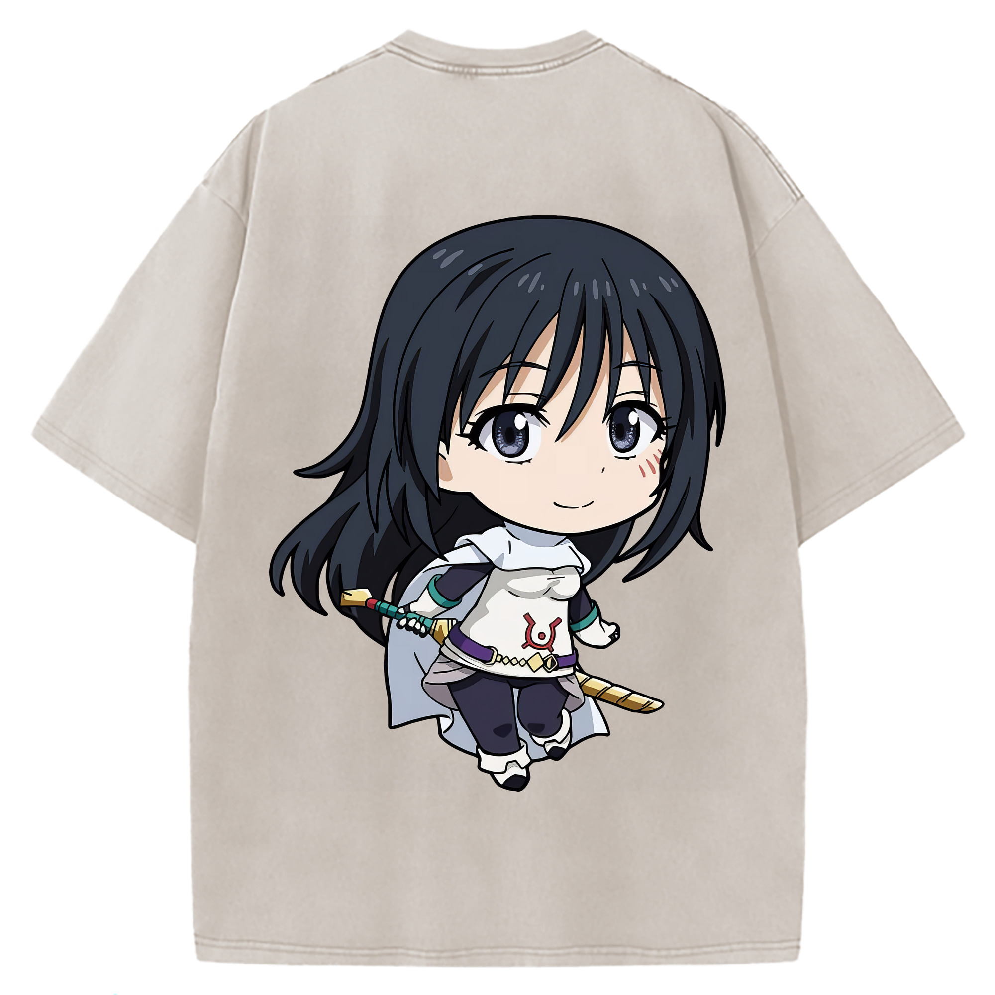 （画像用） 転スラ Regarding Reincarnated to Slime 綿100% ヴィンテージ風 半袖Tシャツ（背面プリント）