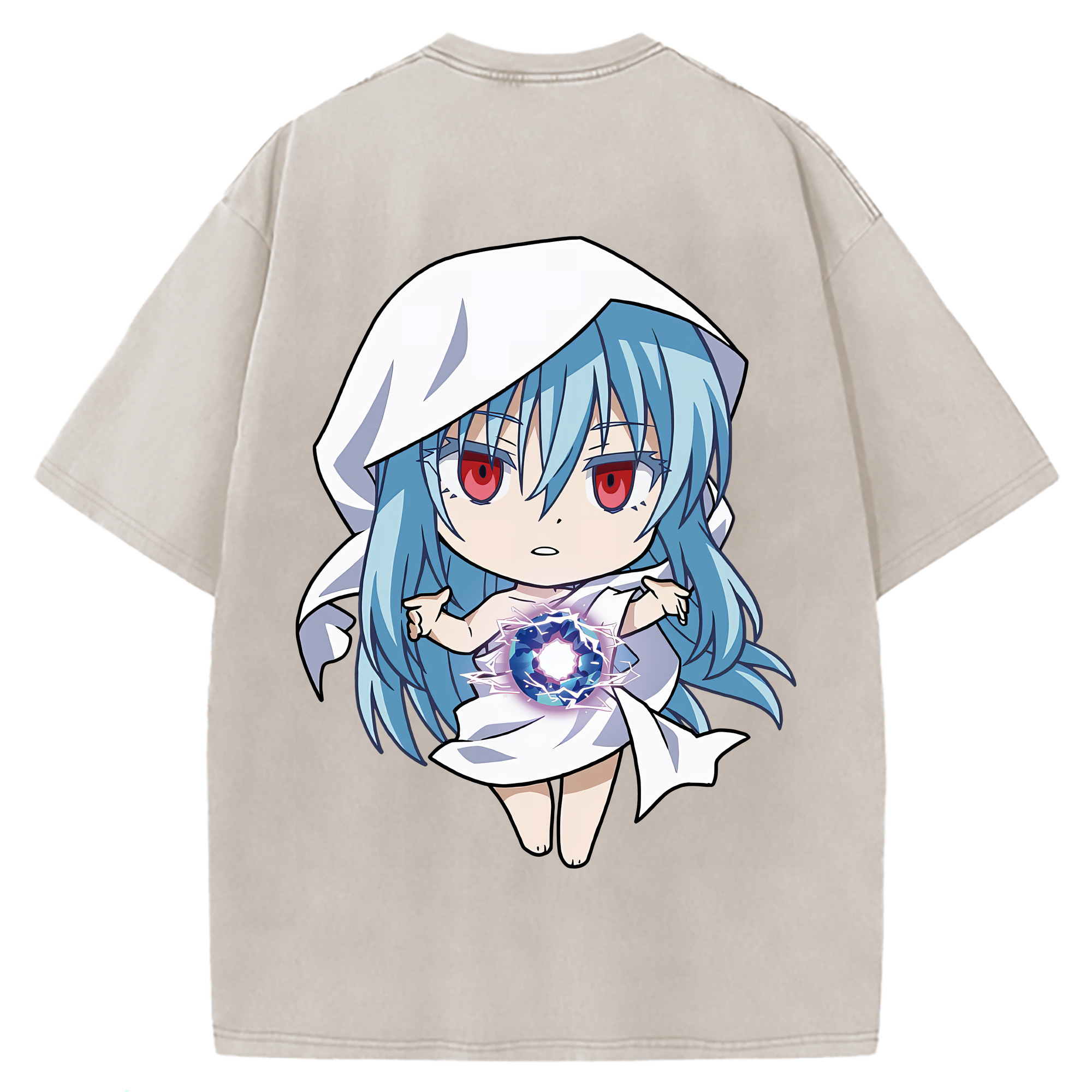 （画像用） 転スラ Regarding Reincarnated to Slime 綿100% ヴィンテージ風 半袖Tシャツ（背面プリント）