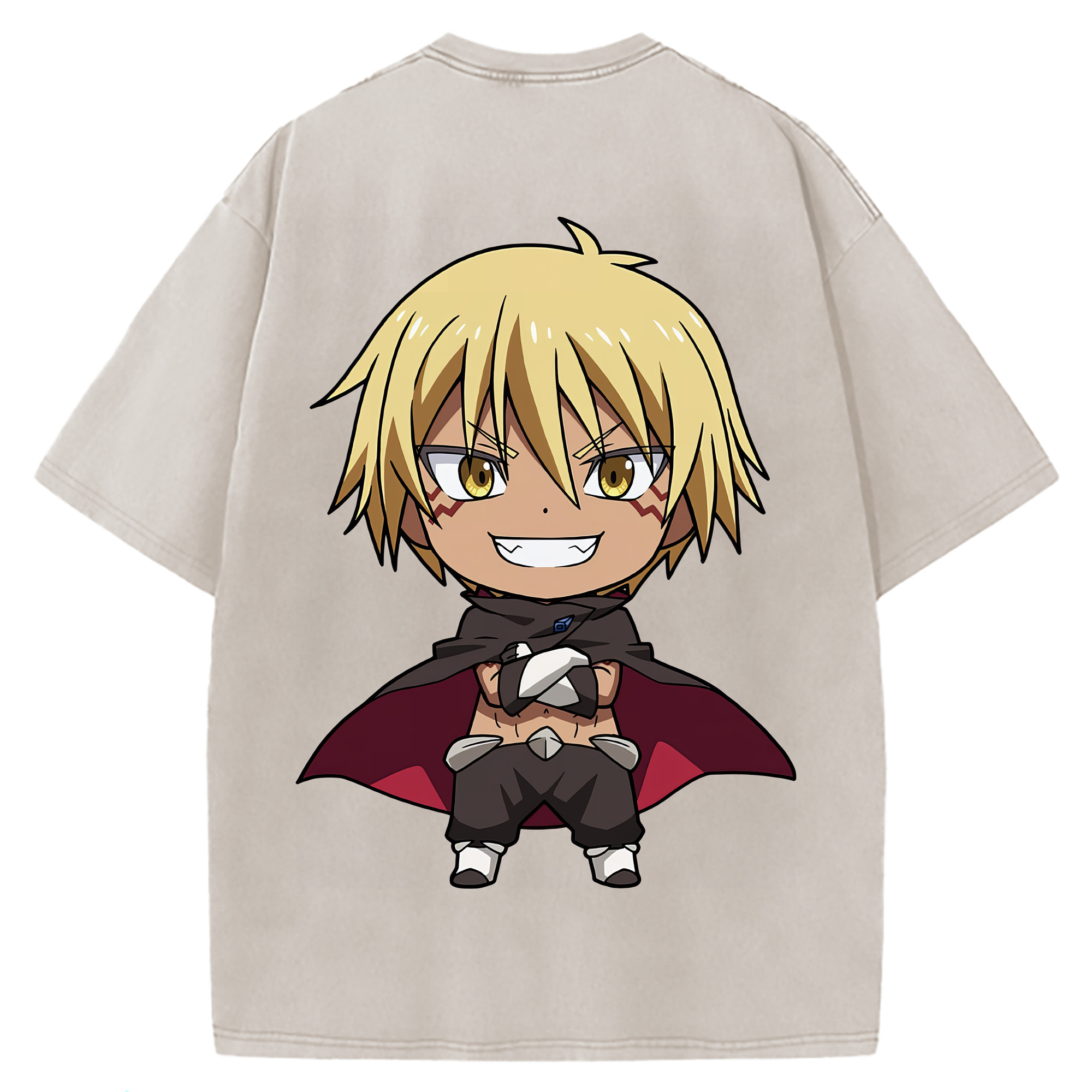 （画像用） 転スラ Regarding Reincarnated to Slime 綿100% ヴィンテージ風 半袖Tシャツ（背面プリント）