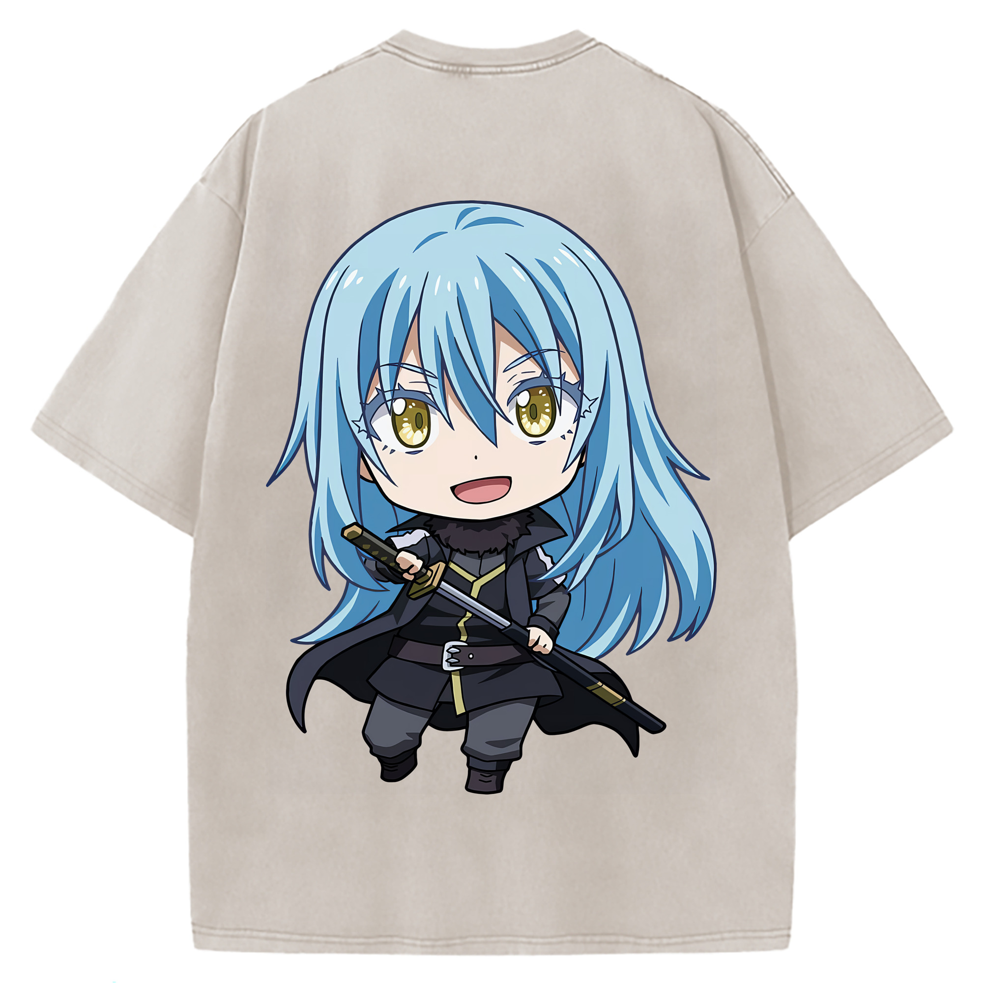 （画像用） 転スラ Regarding Reincarnated to Slime 綿100% ヴィンテージ風 半袖Tシャツ（背面プリント）