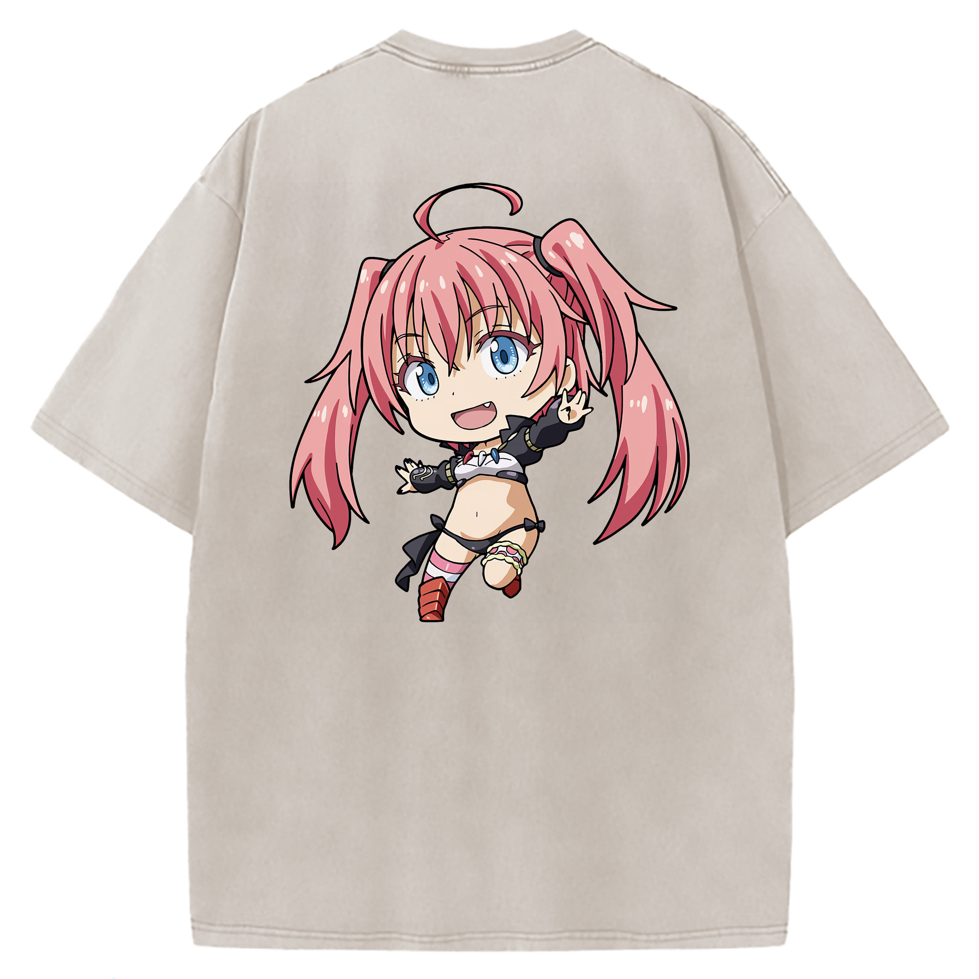 （画像用） 転スラ Regarding Reincarnated to Slime 綿100% ヴィンテージ風 半袖Tシャツ（背面プリント）