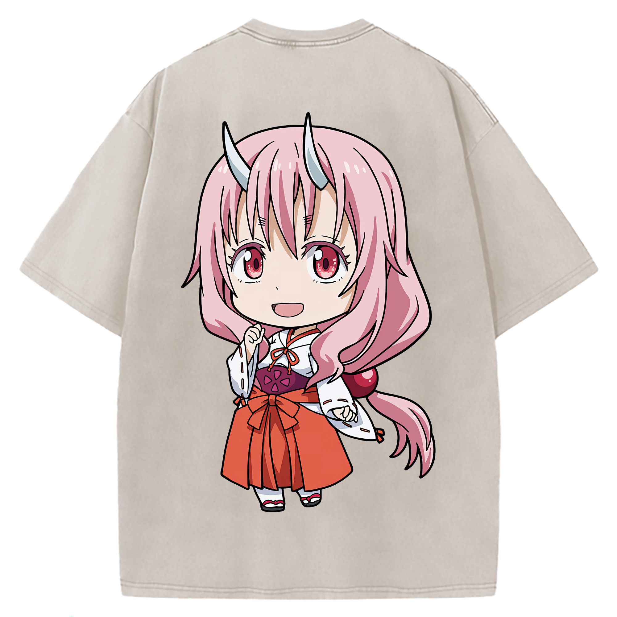 （画像用） 転スラ Regarding Reincarnated to Slime 綿100% ヴィンテージ風 半袖Tシャツ（背面プリント）