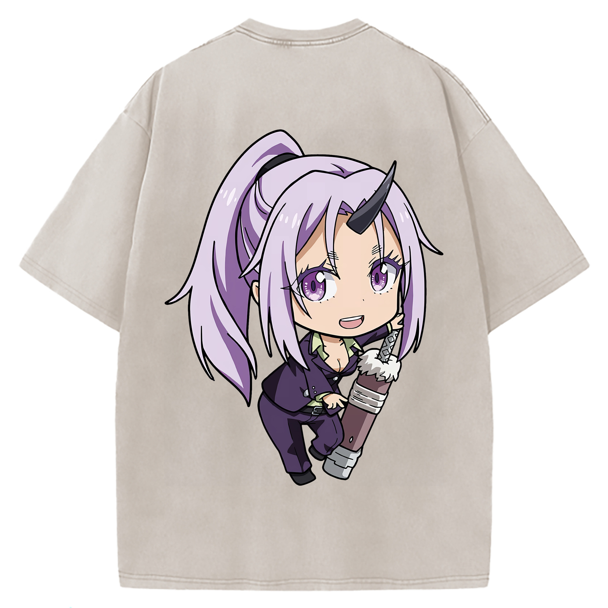 （画像用） 転スラ Regarding Reincarnated to Slime 綿100% ヴィンテージ風 半袖Tシャツ（背面プリント）