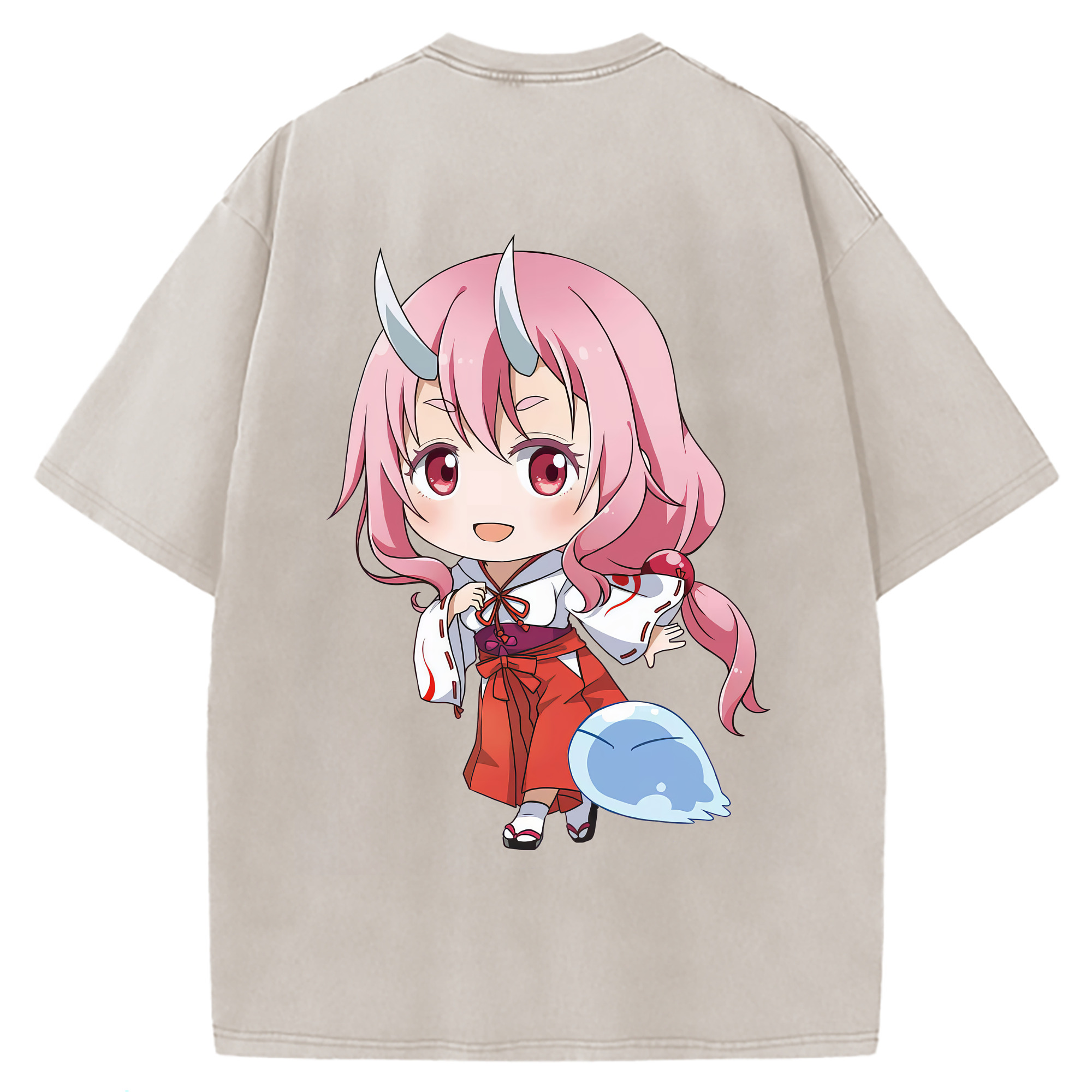 （画像用） 転スラ Regarding Reincarnated to Slime 綿100% ヴィンテージ風 半袖Tシャツ（背面プリント）
