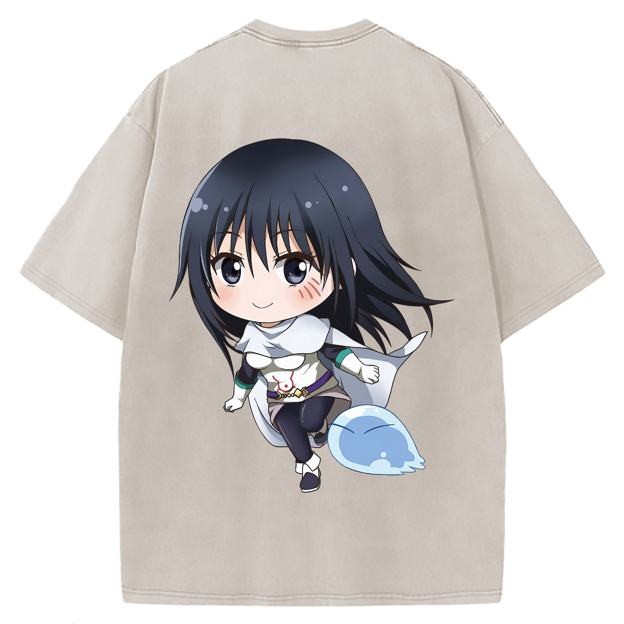 （画像用） 転スラ Regarding Reincarnated to Slime 綿100% ヴィンテージ風 半袖Tシャツ（背面プリント）