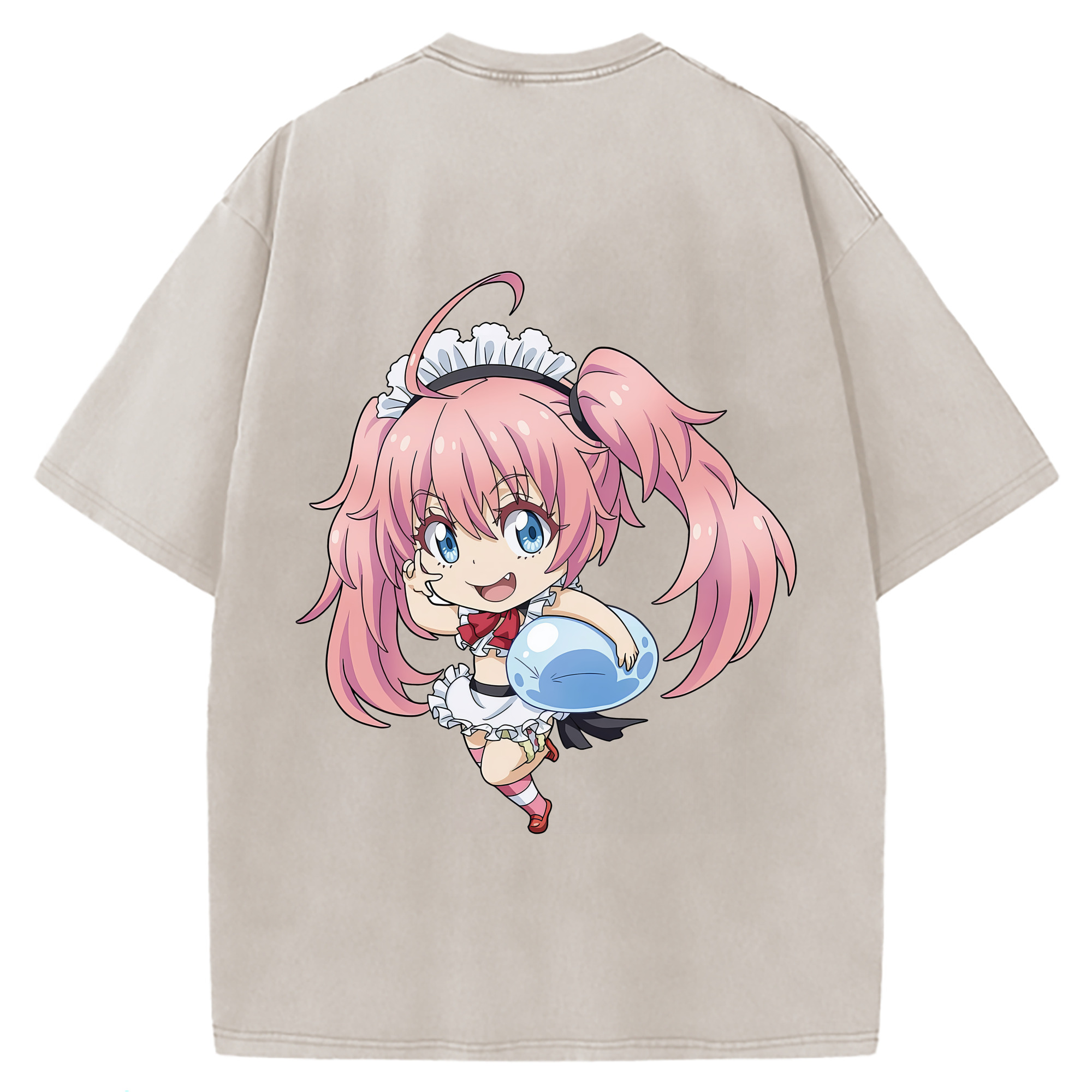 （画像用） 転スラ Regarding Reincarnated to Slime 綿100% ヴィンテージ風 半袖Tシャツ（背面プリント）