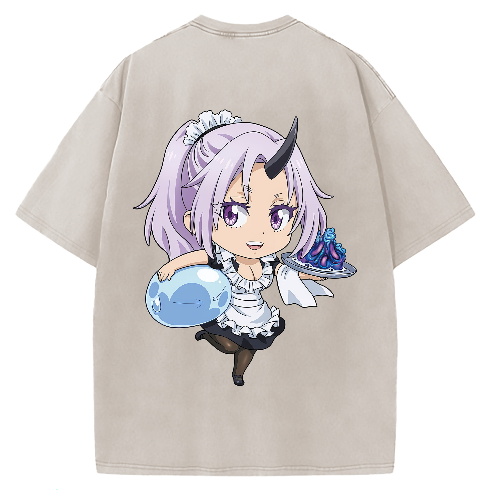 （画像用） 転スラ Regarding Reincarnated to Slime 綿100% ヴィンテージ風 半袖Tシャツ（背面プリント）