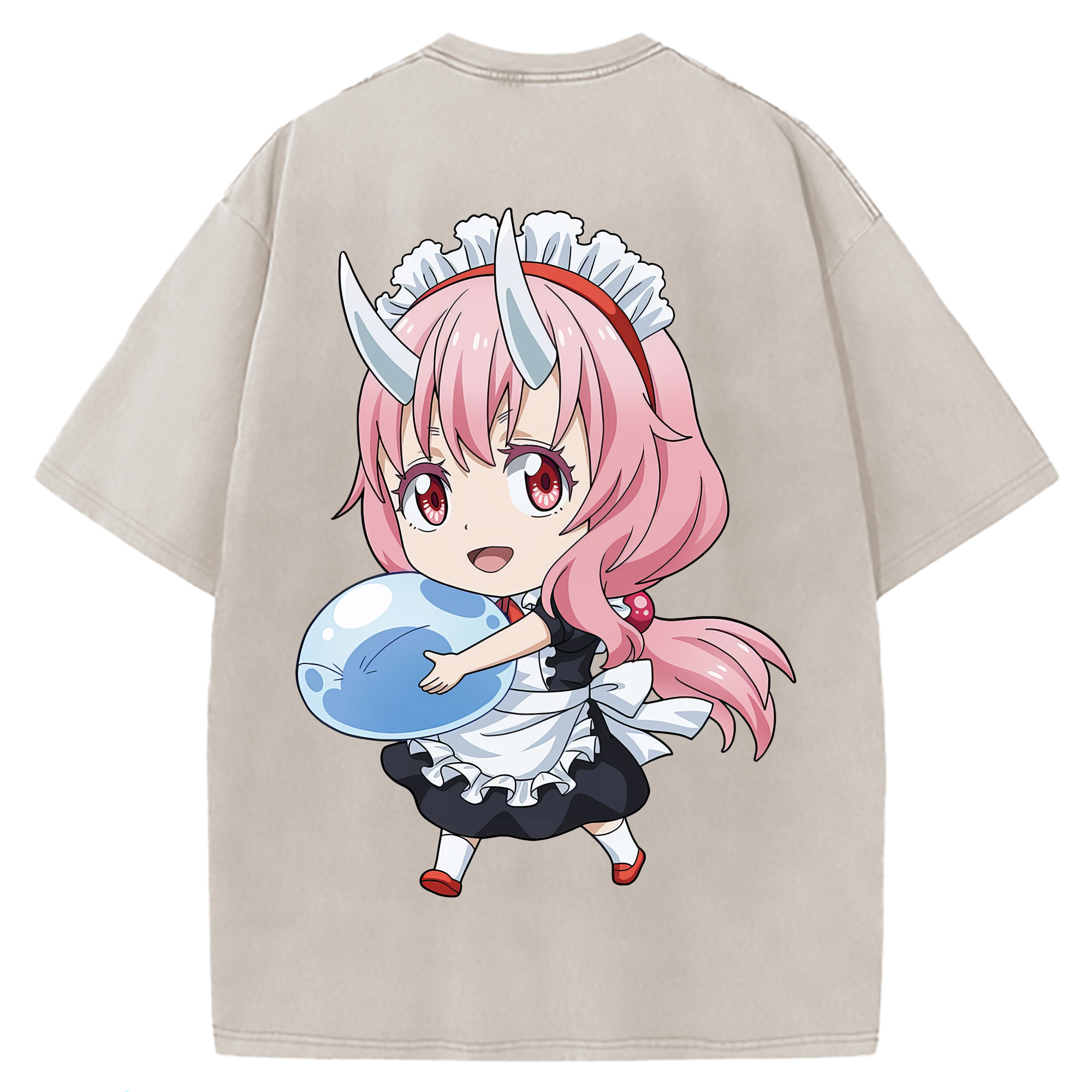 （画像用） 転スラ Regarding Reincarnated to Slime 綿100% ヴィンテージ風 半袖Tシャツ（背面プリント）