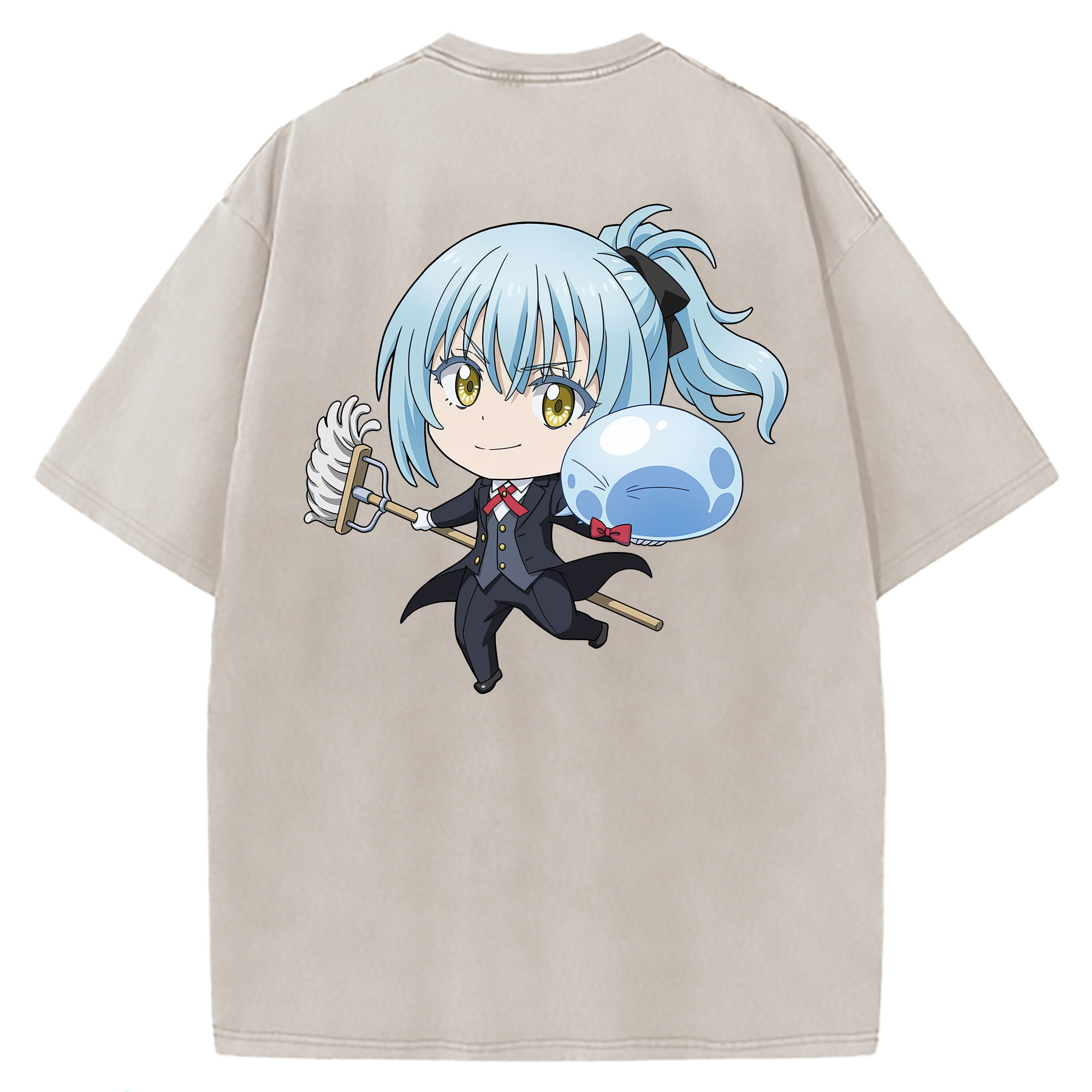 （画像用） 転スラ Regarding Reincarnated to Slime 綿100% ヴィンテージ風 半袖Tシャツ（背面プリント）