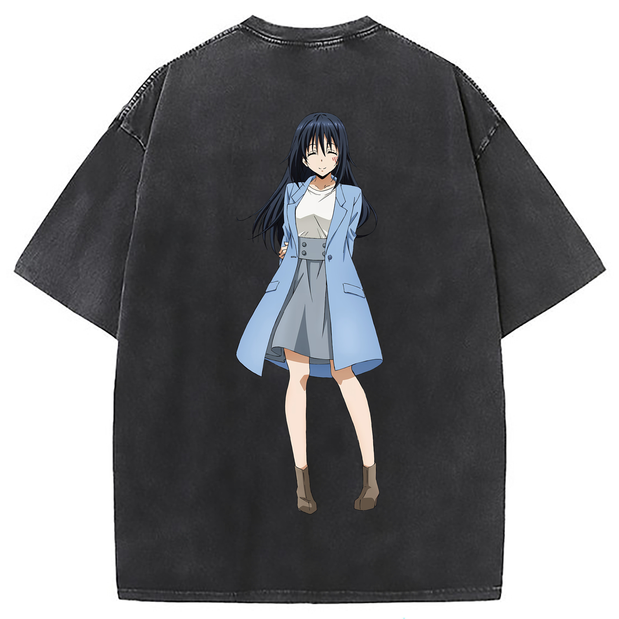 （画像用） 転スラ Regarding Reincarnated to Slime 綿100% ヴィンテージ風 半袖Tシャツ（背面プリント）
