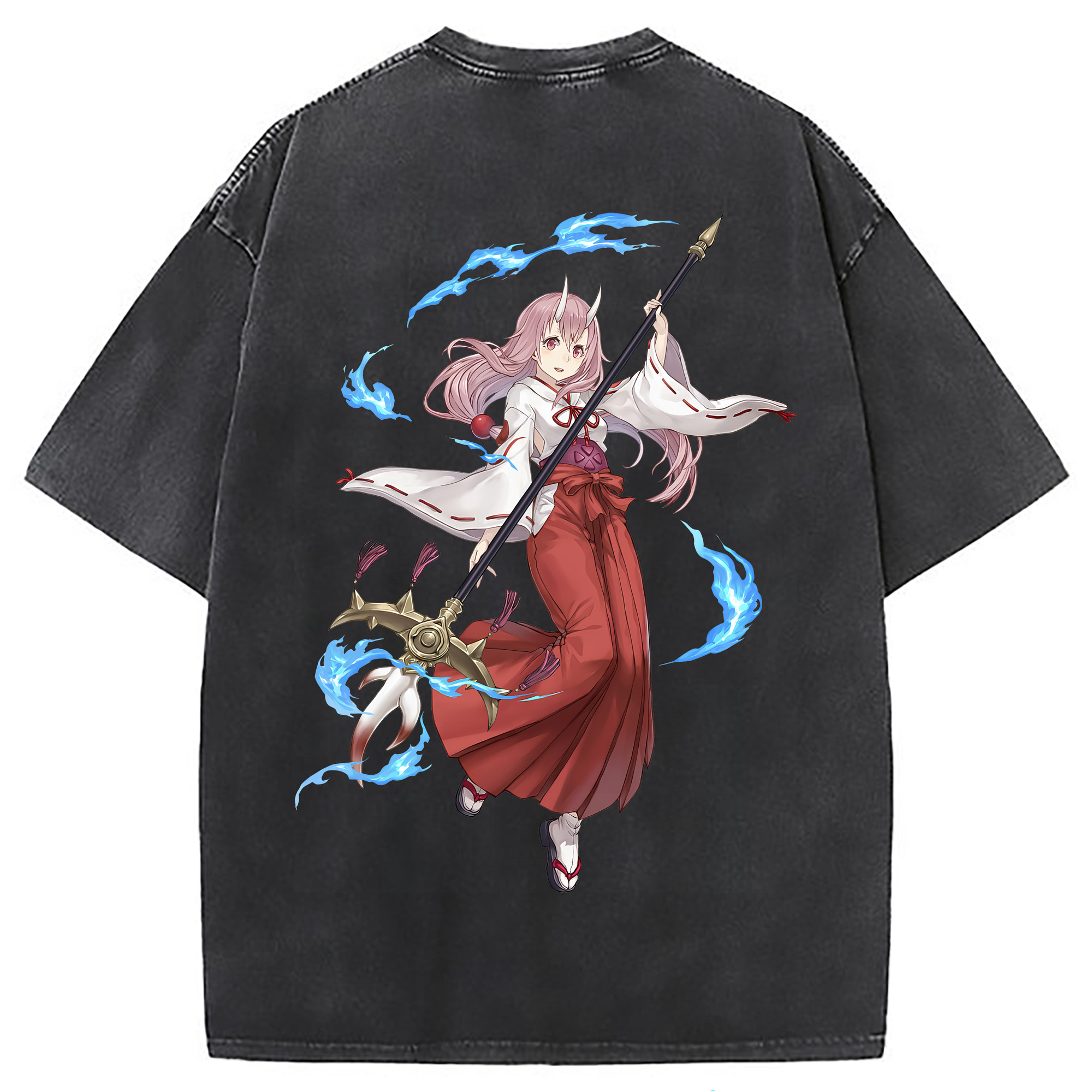 （画像用） 転スラ Regarding Reincarnated to Slime 綿100% ヴィンテージ風 半袖Tシャツ（背面プリント）