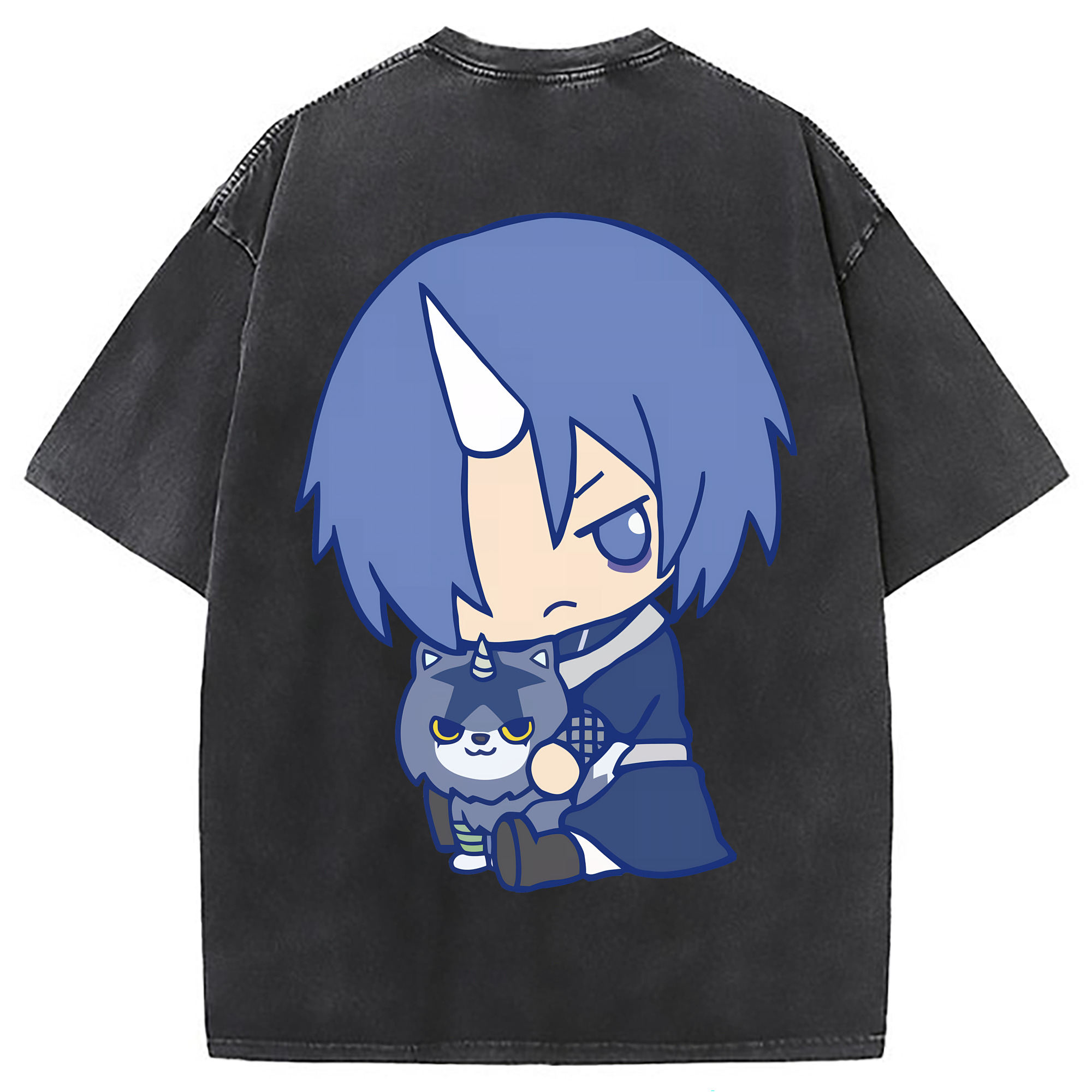 （画像用） 転スラ Regarding Reincarnated to Slime 綿100% ヴィンテージ風 半袖Tシャツ（背面プリント）