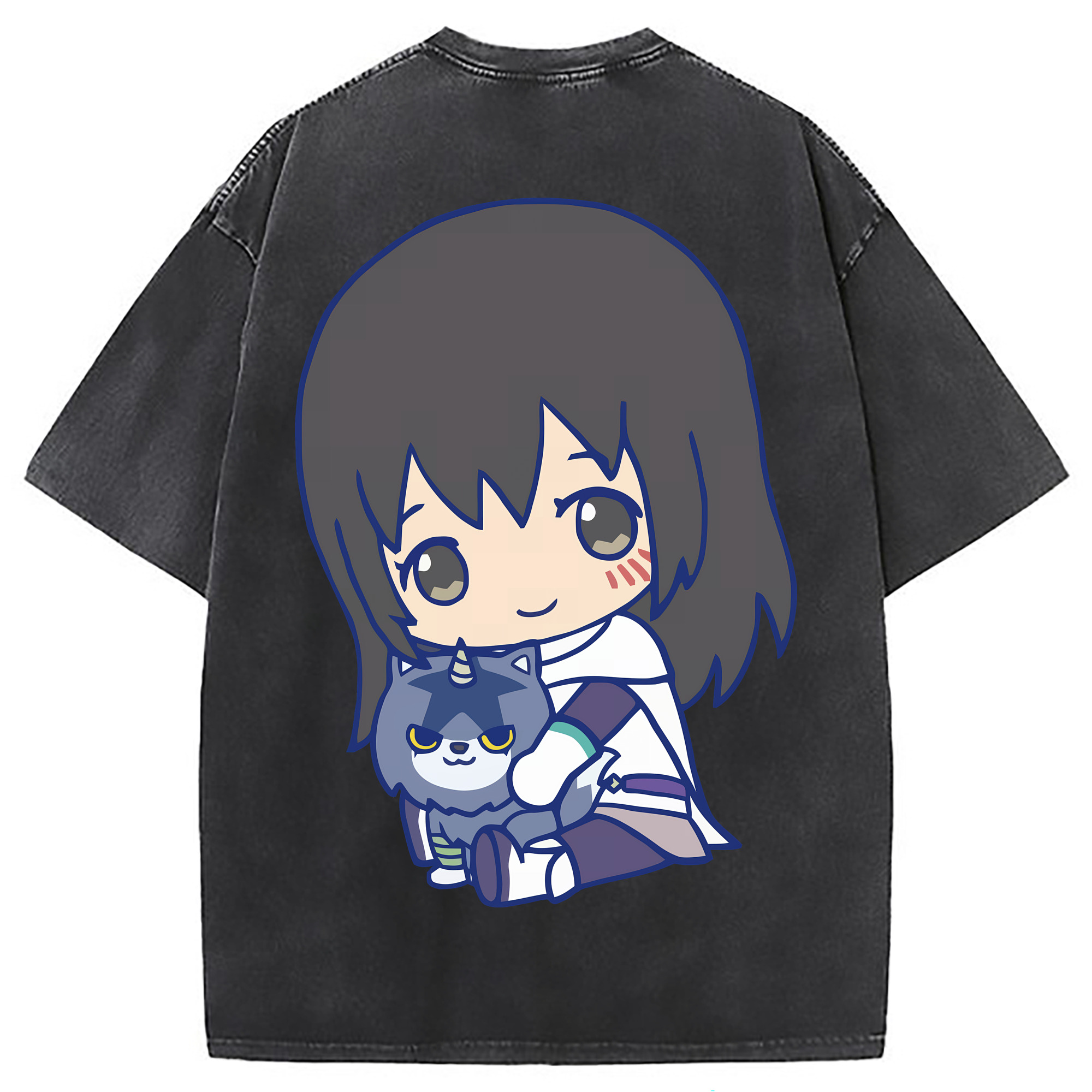 （画像用） 転スラ Regarding Reincarnated to Slime 綿100% ヴィンテージ風 半袖Tシャツ（背面プリント）