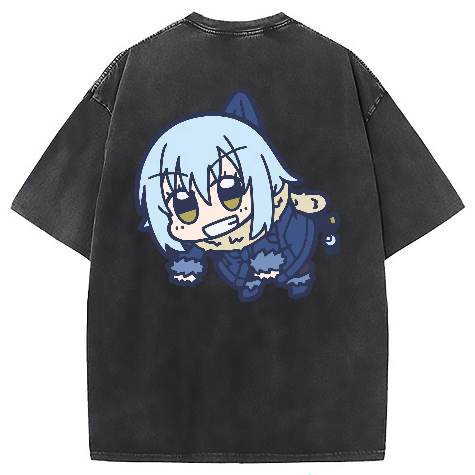 （画像用） 転スラ Regarding Reincarnated to Slime 綿100% ヴィンテージ風 半袖Tシャツ（背面プリント）