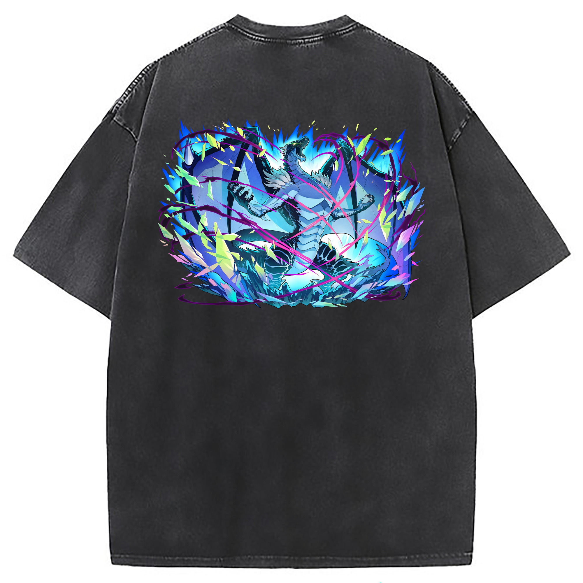（画像用） 転スラ Regarding Reincarnated to Slime 綿100% ヴィンテージ風 半袖Tシャツ（背面プリント）
