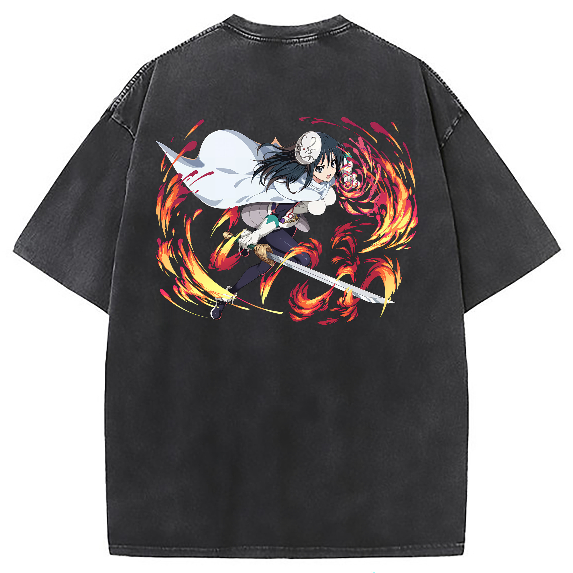 （画像用） 転スラ Regarding Reincarnated to Slime 綿100% ヴィンテージ風 半袖Tシャツ（背面プリント）