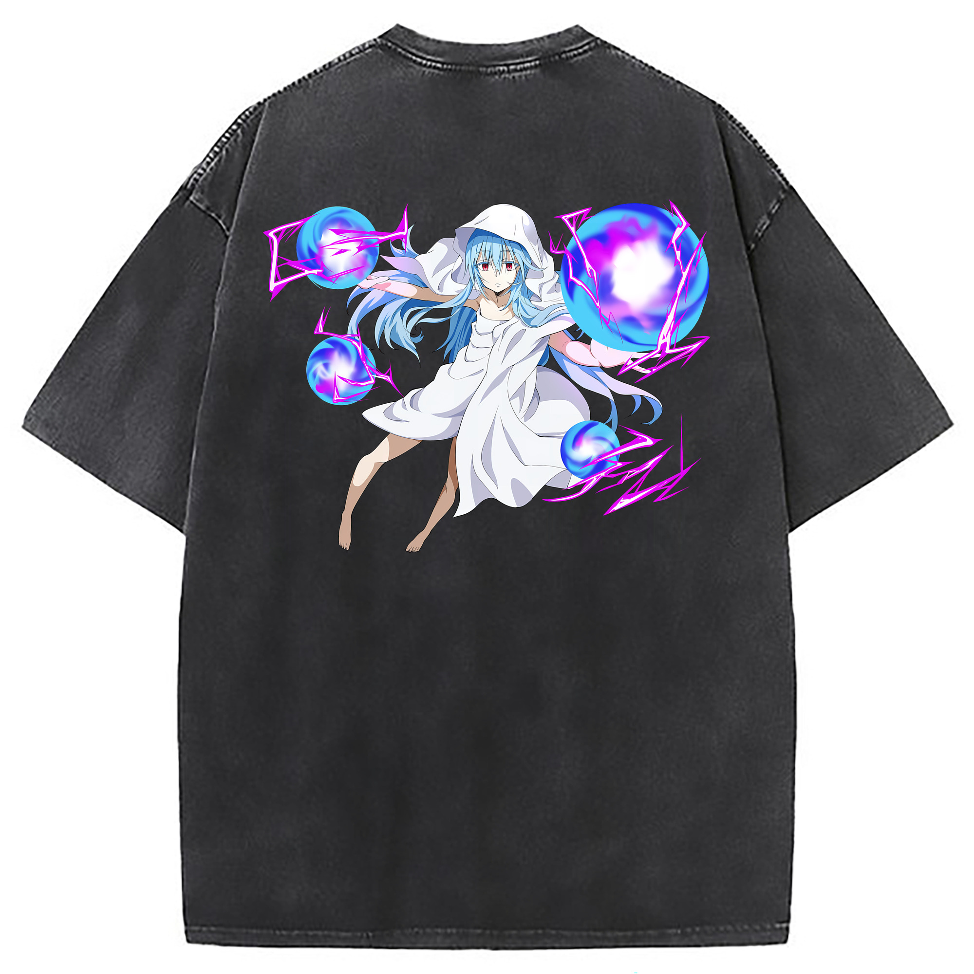 （画像用） 転スラ Regarding Reincarnated to Slime 綿100% ヴィンテージ風 半袖Tシャツ（背面プリント）