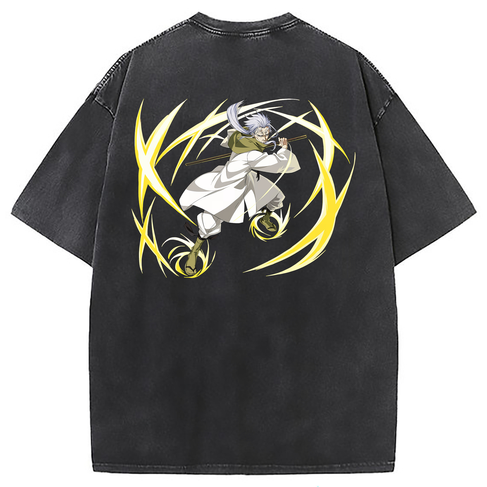 （画像用） 転スラ Regarding Reincarnated to Slime 綿100% ヴィンテージ風 半袖Tシャツ（背面プリント）