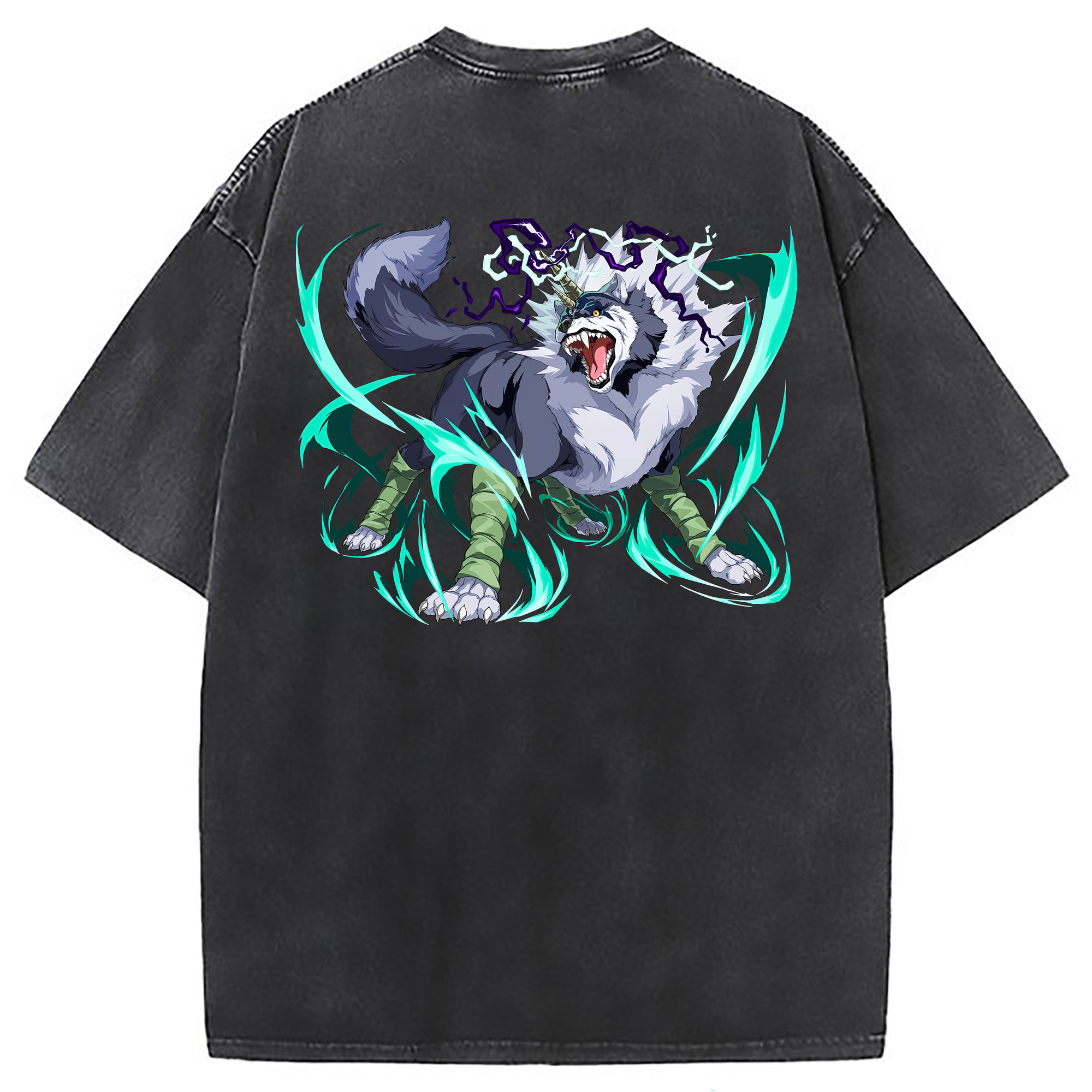 （画像用） 転スラ Regarding Reincarnated to Slime 綿100% ヴィンテージ風 半袖Tシャツ（背面プリント）