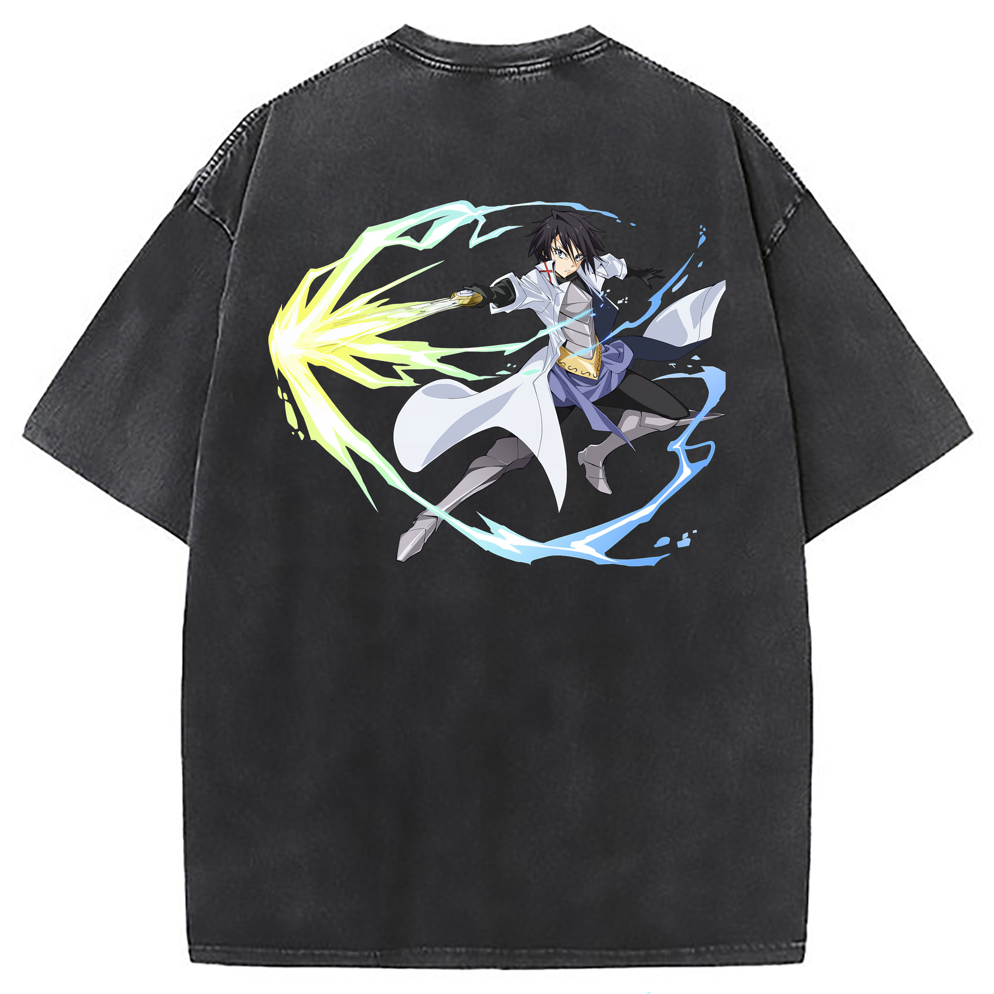 （画像用） 転スラ Regarding Reincarnated to Slime 綿100% ヴィンテージ風 半袖Tシャツ（背面プリント）