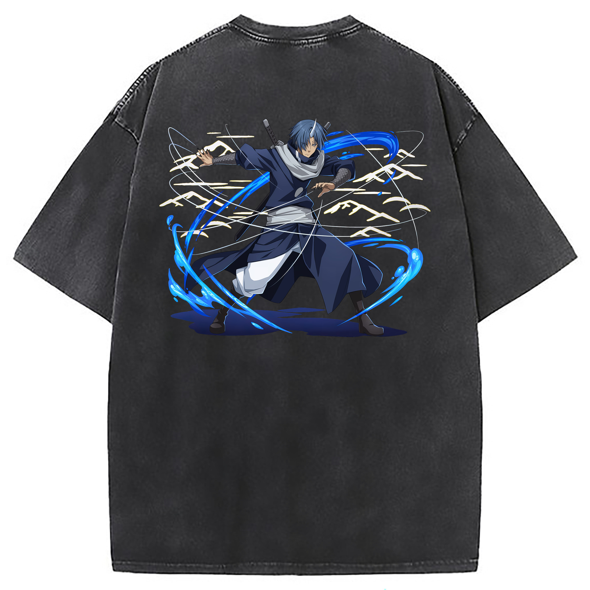 （画像用） 転スラ Regarding Reincarnated to Slime 綿100% ヴィンテージ風 半袖Tシャツ（背面プリント）