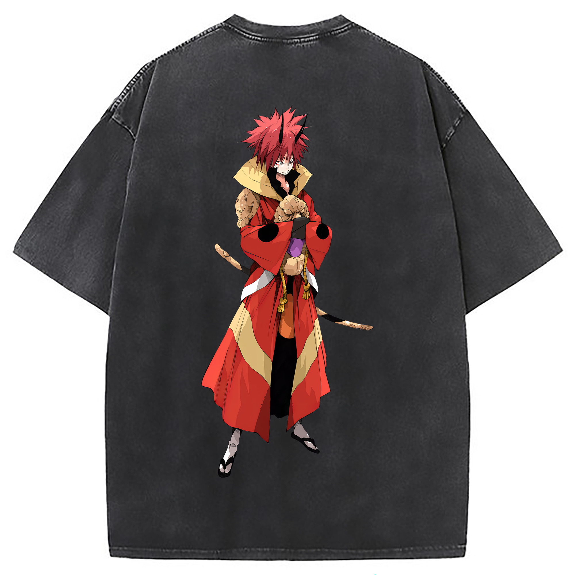 （画像用） 転スラ Regarding Reincarnated to Slime 綿100% ヴィンテージ風 半袖Tシャツ（背面プリント）