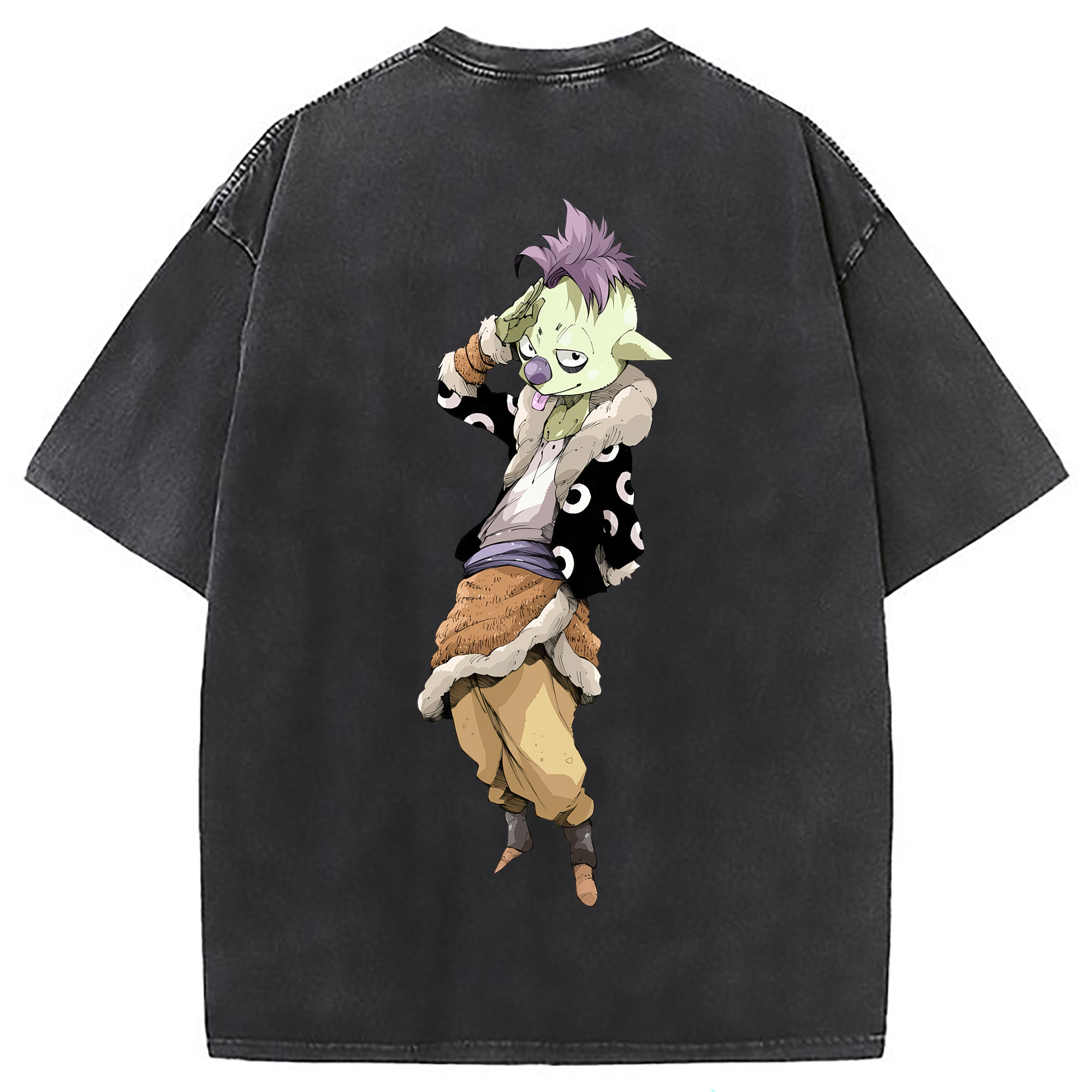 （画像用） 転スラ Regarding Reincarnated to Slime 綿100% ヴィンテージ風 半袖Tシャツ（背面プリント）