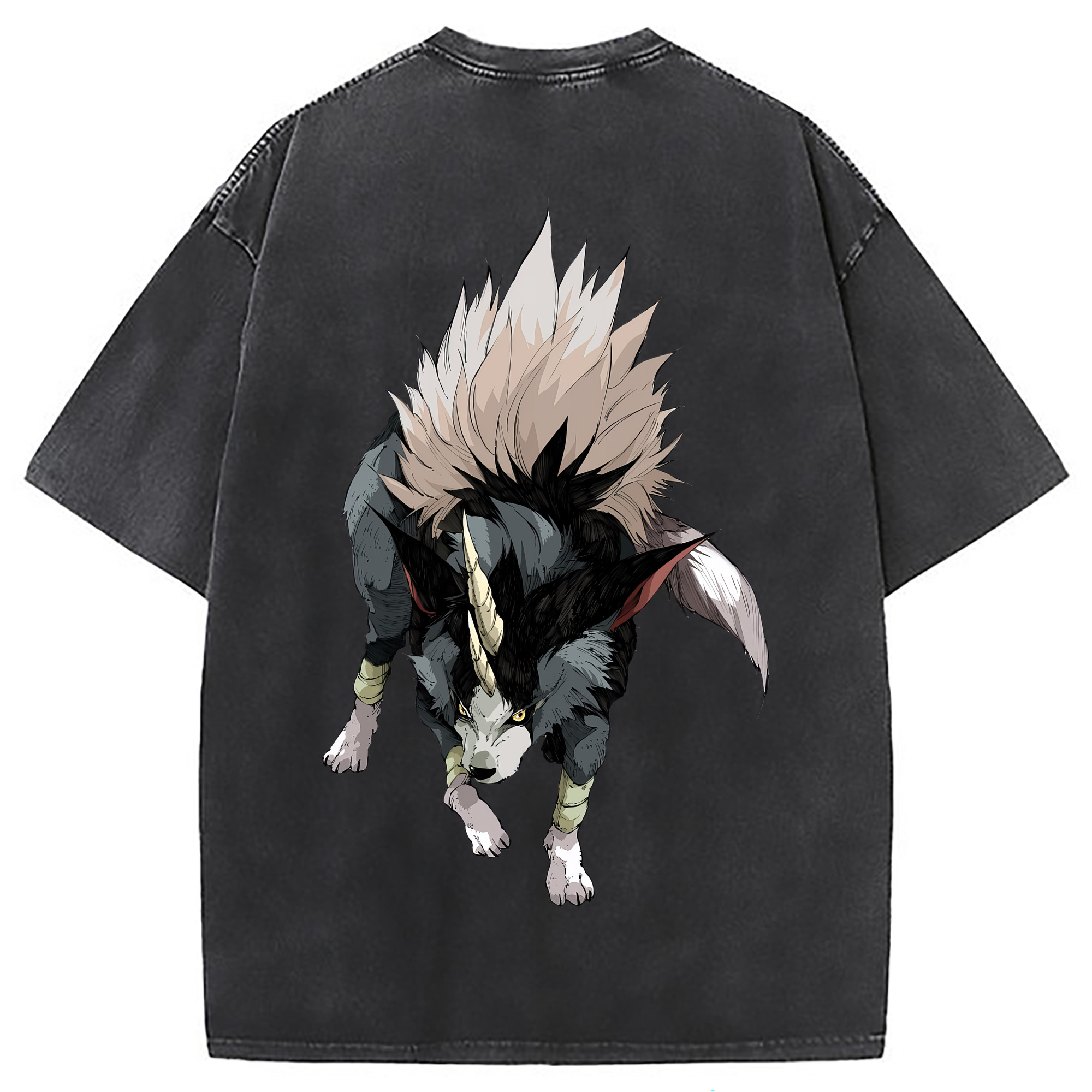 （画像用） 転スラ Regarding Reincarnated to Slime 綿100% ヴィンテージ風 半袖Tシャツ（背面プリント）