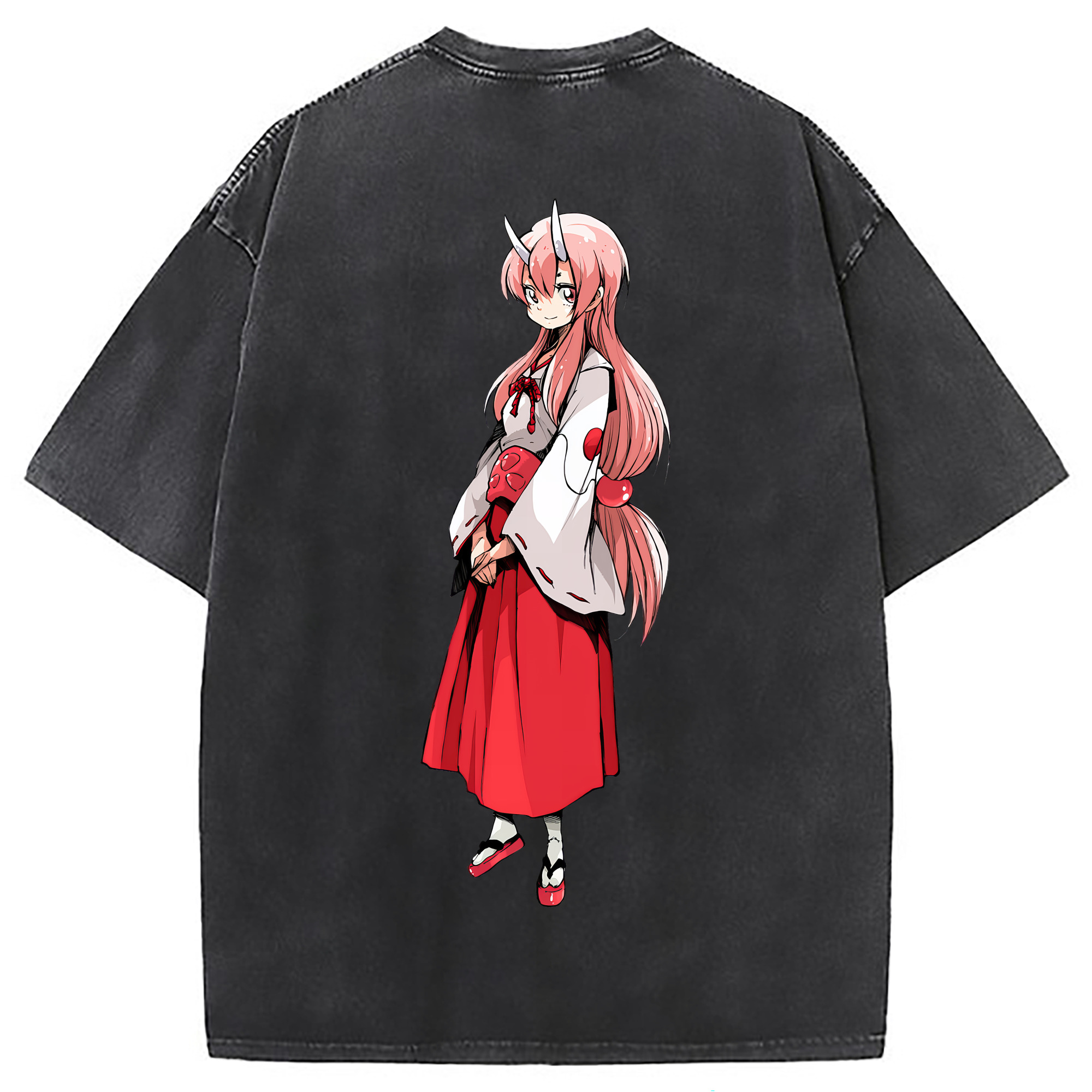 （画像用） 転スラ Regarding Reincarnated to Slime 綿100% ヴィンテージ風 半袖Tシャツ（背面プリント）