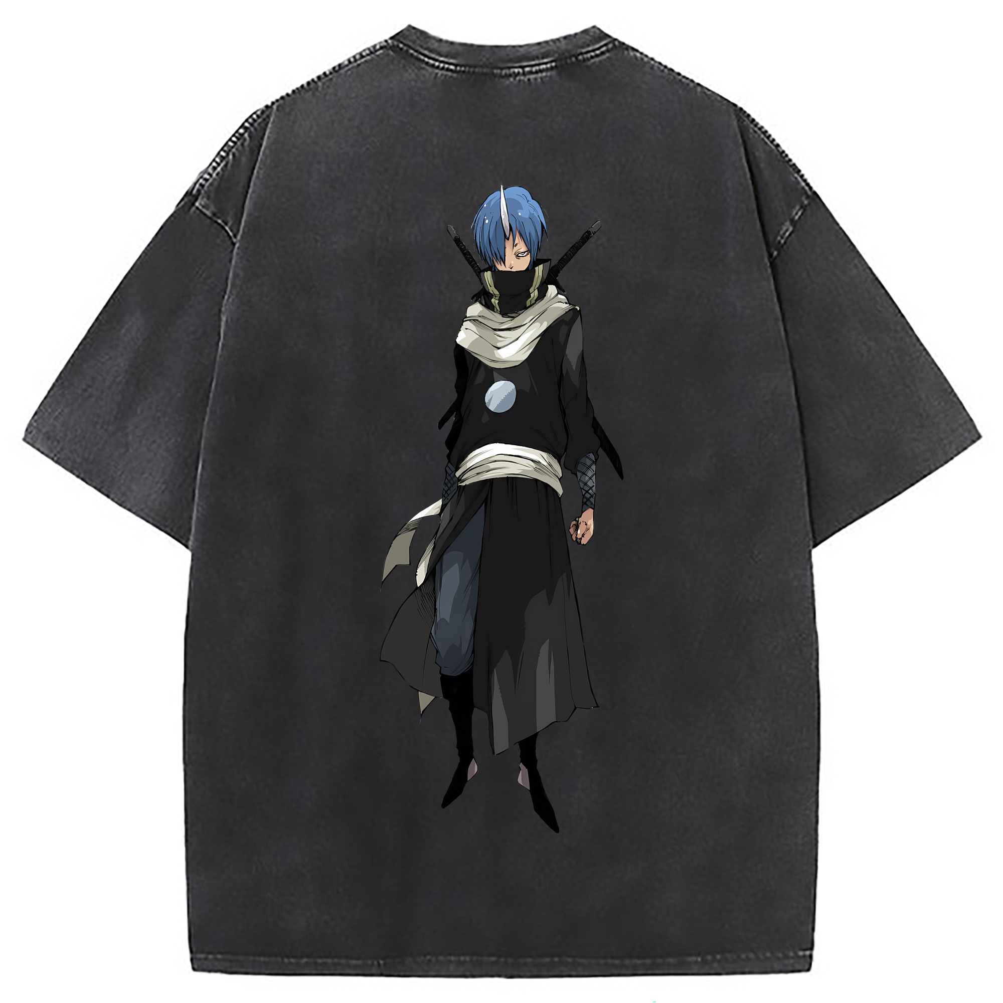 （画像用） 転スラ Regarding Reincarnated to Slime 綿100% ヴィンテージ風 半袖Tシャツ（背面プリント）