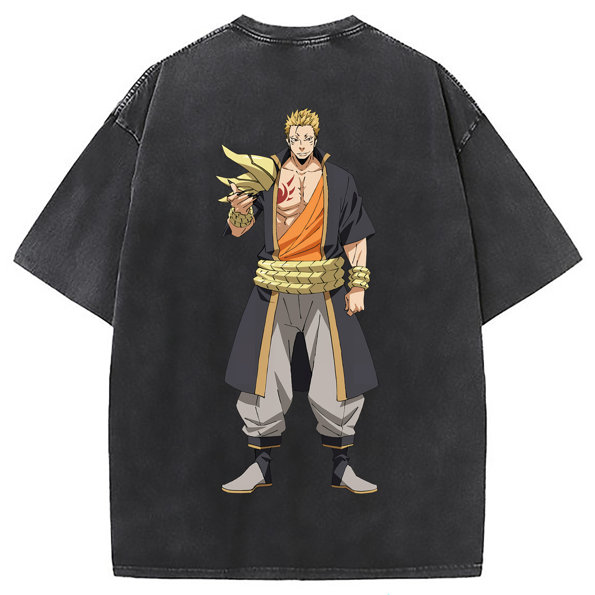 （画像用） 転スラ Regarding Reincarnated to Slime 綿100% ヴィンテージ風 半袖Tシャツ（背面プリント）
