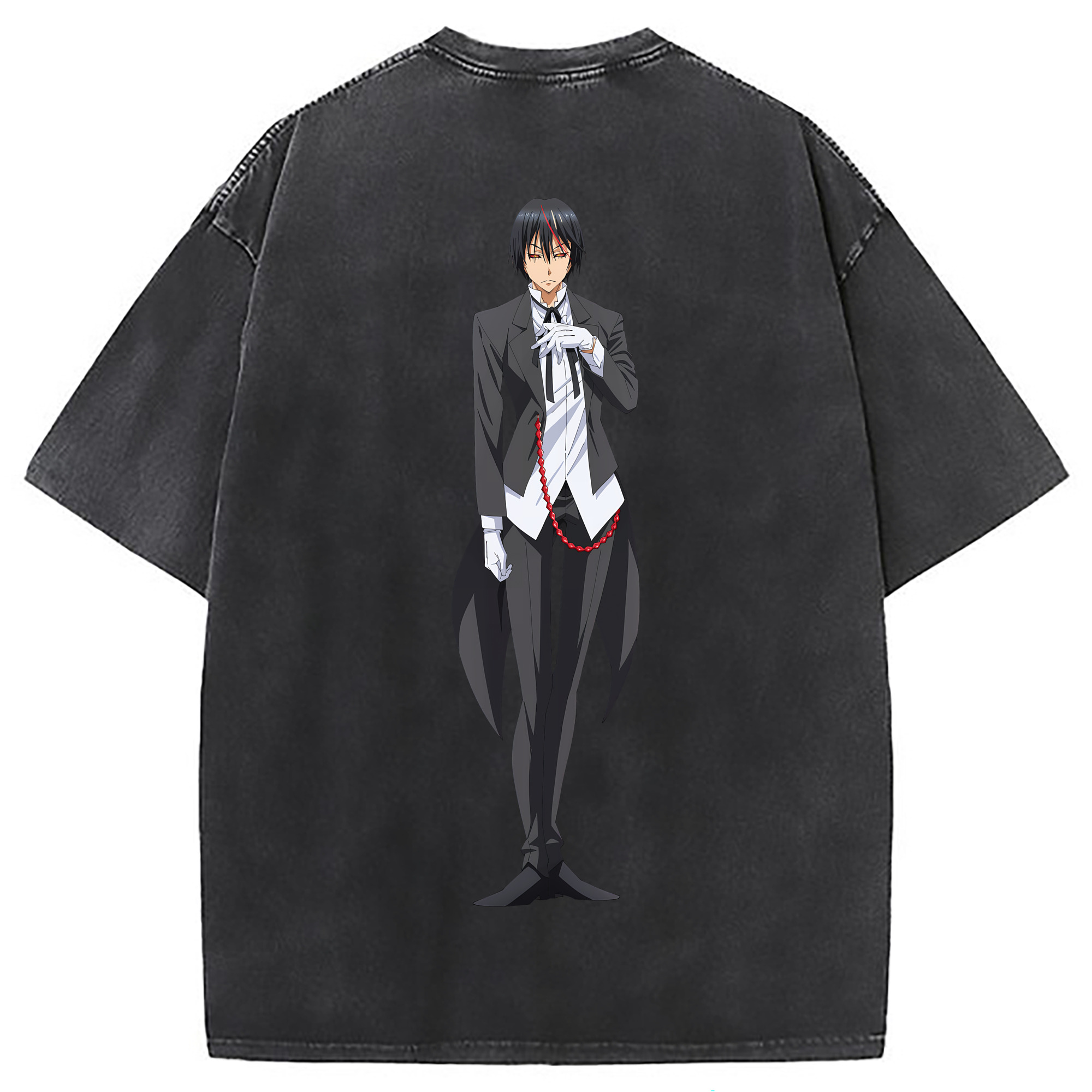 （画像用） 転スラ Regarding Reincarnated to Slime 綿100% ヴィンテージ風 半袖Tシャツ（背面プリント）