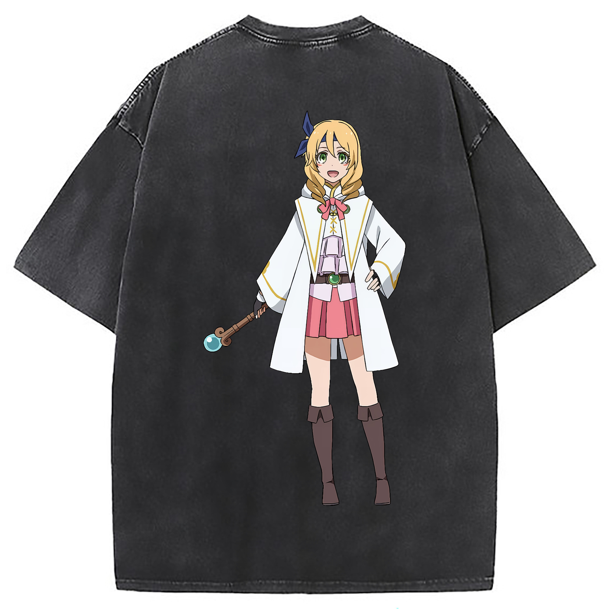 （画像用） 転スラ Regarding Reincarnated to Slime 綿100% ヴィンテージ風 半袖Tシャツ（背面プリント）