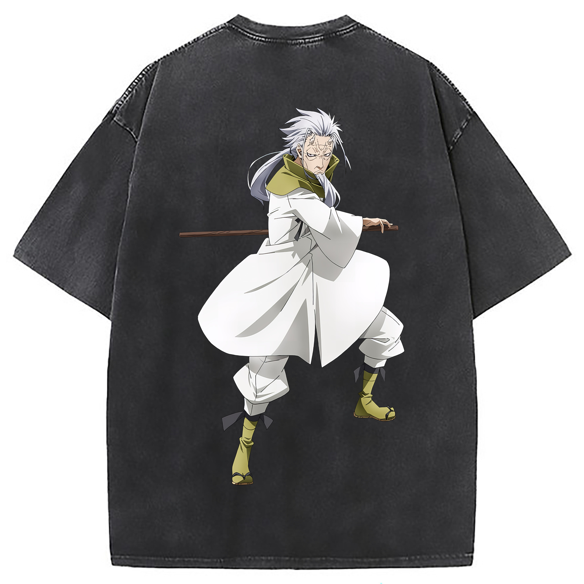 （画像用） 転スラ Regarding Reincarnated to Slime 綿100% ヴィンテージ風 半袖Tシャツ（背面プリント）