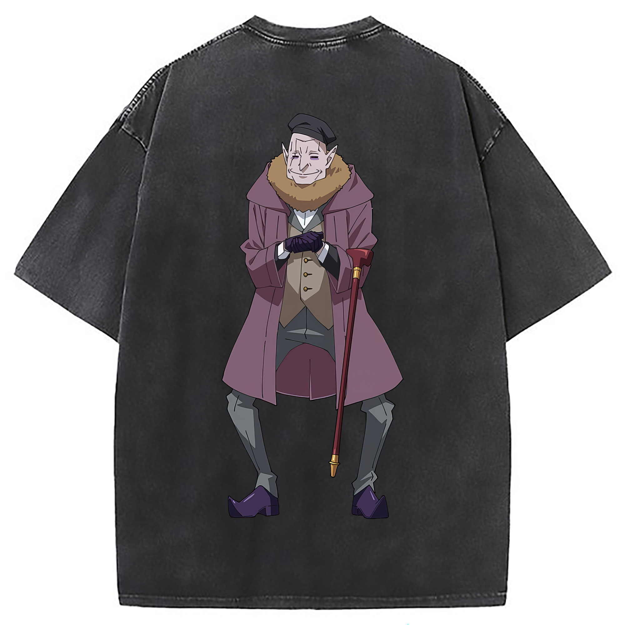 （画像用） 転スラ Regarding Reincarnated to Slime 綿100% ヴィンテージ風 半袖Tシャツ（背面プリント）