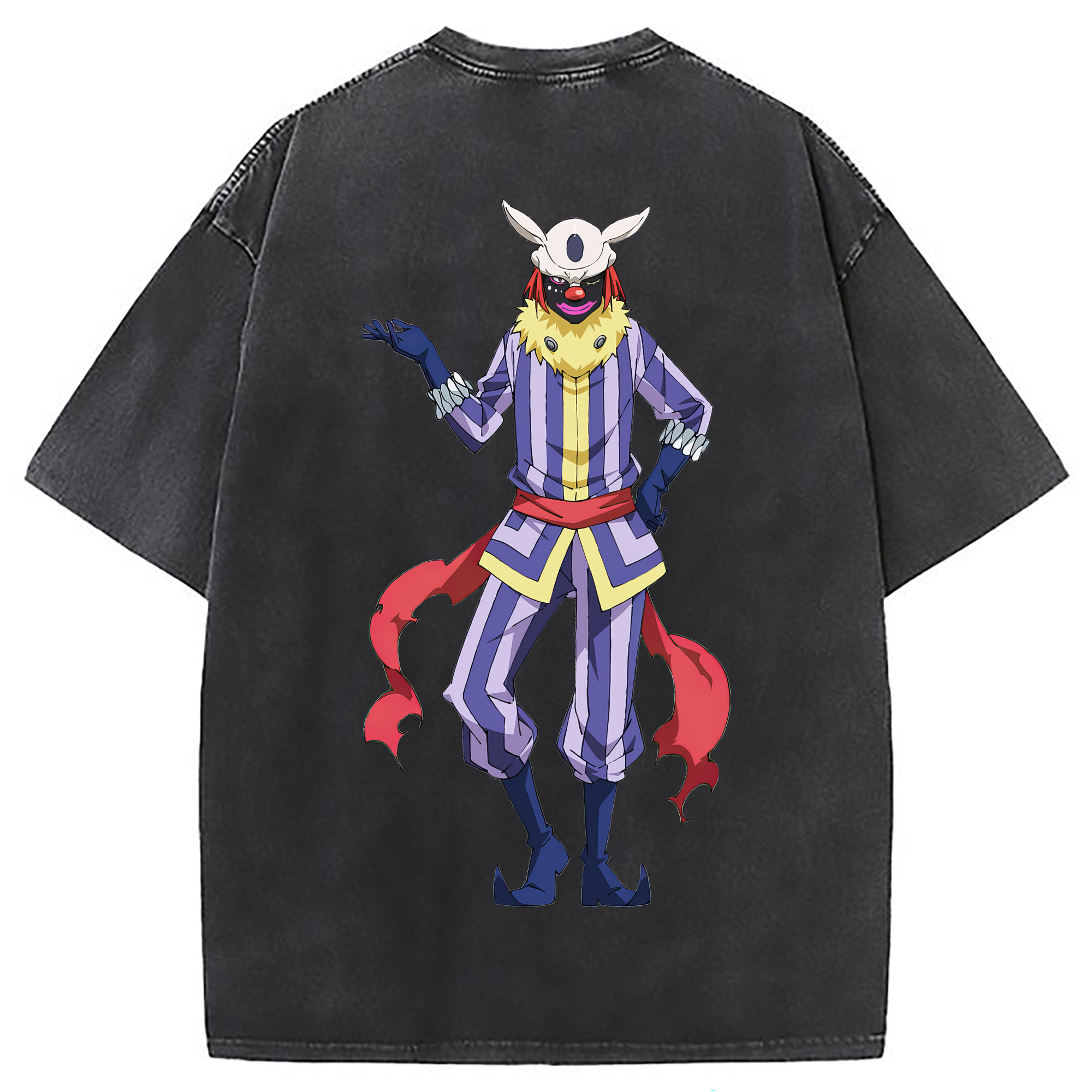 （画像用） 転スラ Regarding Reincarnated to Slime 綿100% ヴィンテージ風 半袖Tシャツ（背面プリント）