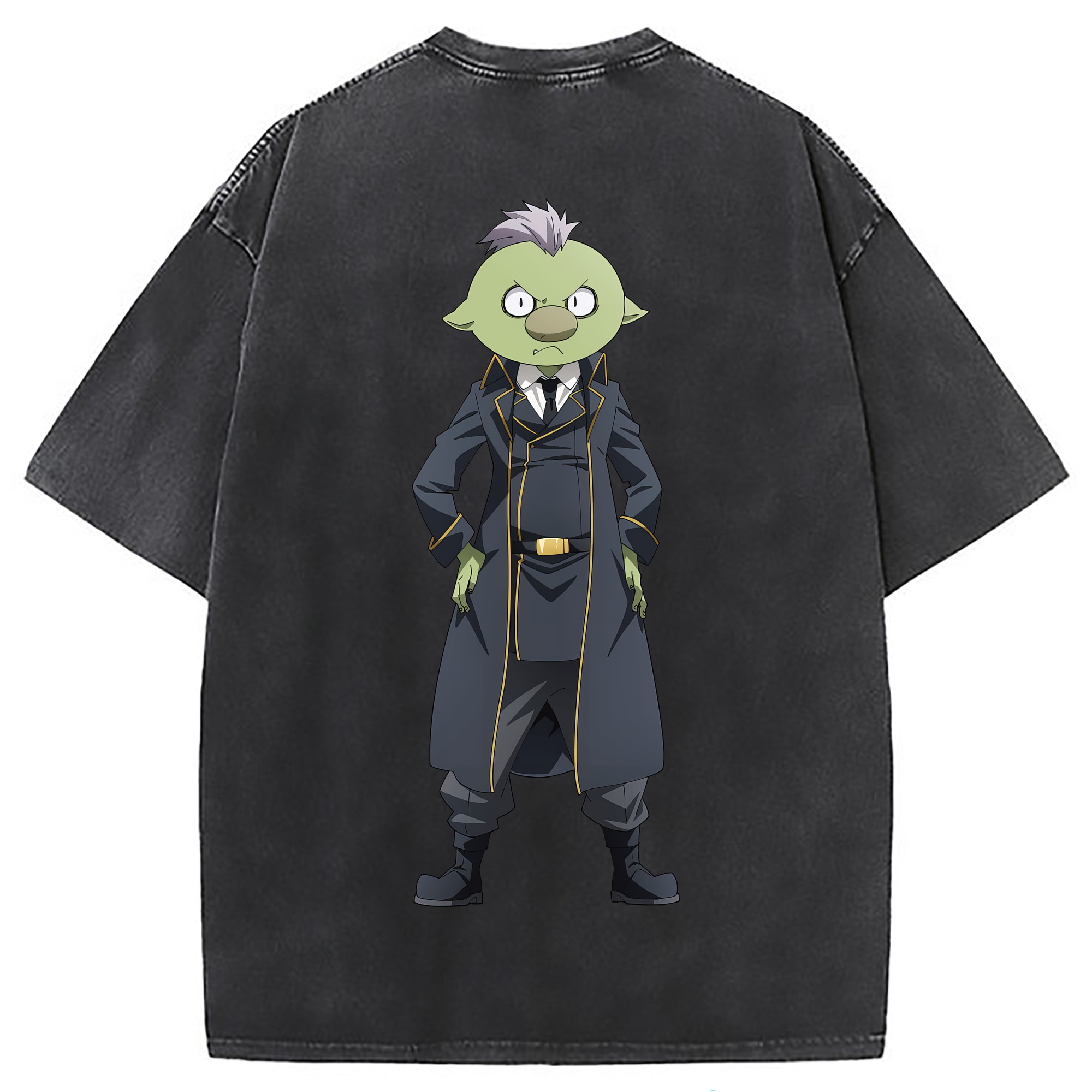 （画像用） 転スラ Regarding Reincarnated to Slime 綿100% ヴィンテージ風 半袖Tシャツ（背面プリント）
