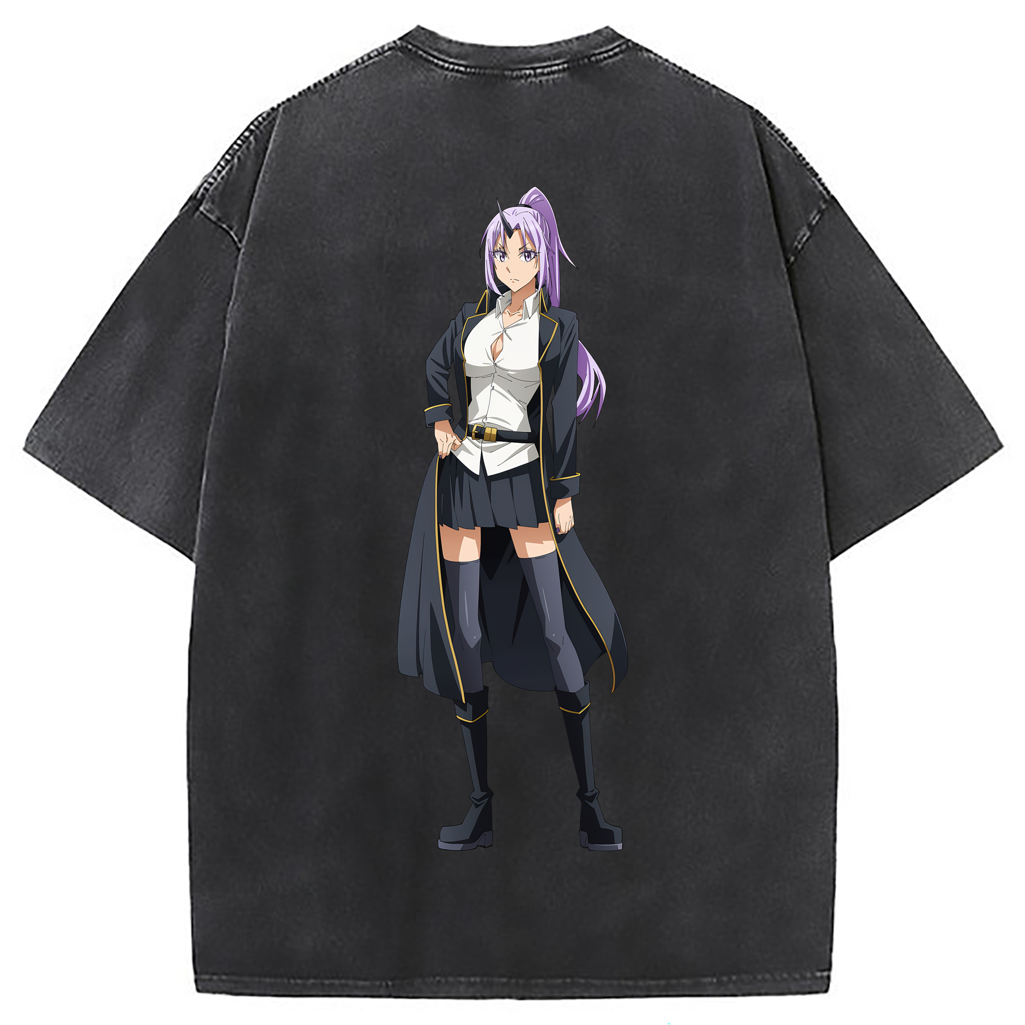 （画像用） 転スラ Regarding Reincarnated to Slime 綿100% ヴィンテージ風 半袖Tシャツ（背面プリント）