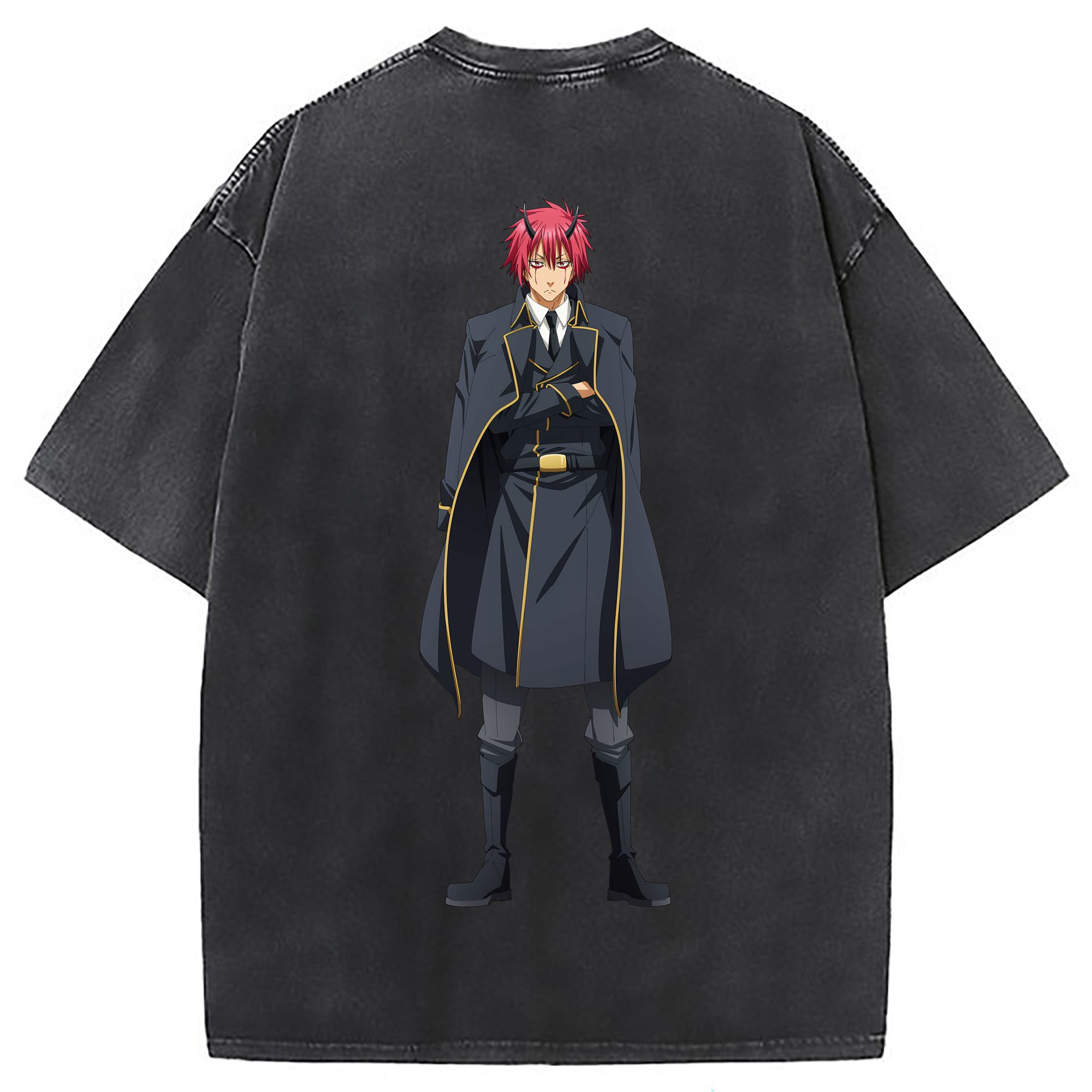 （画像用） 転スラ Regarding Reincarnated to Slime 綿100% ヴィンテージ風 半袖Tシャツ（背面プリント）