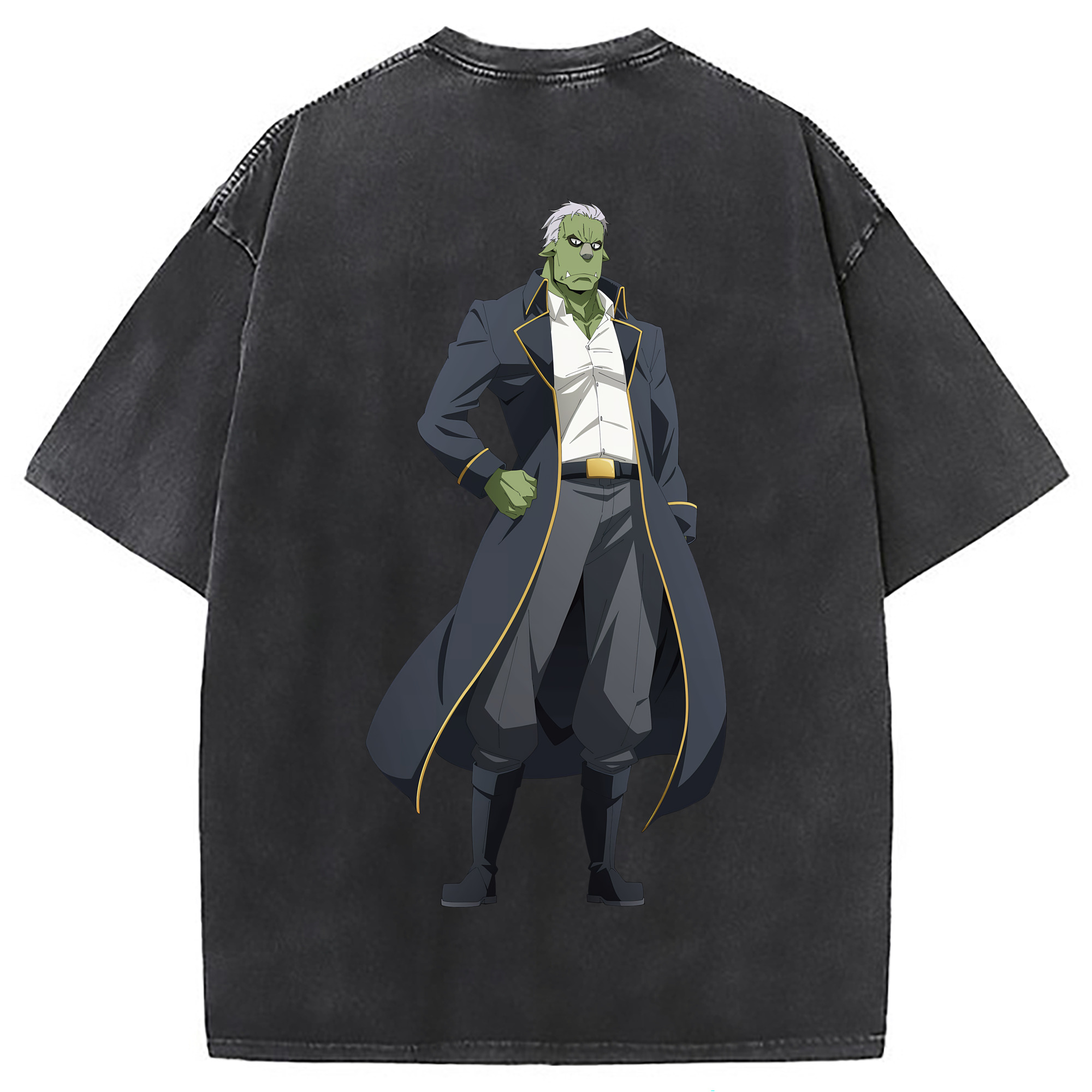 （画像用） 転スラ Regarding Reincarnated to Slime 綿100% ヴィンテージ風 半袖Tシャツ（背面プリント）