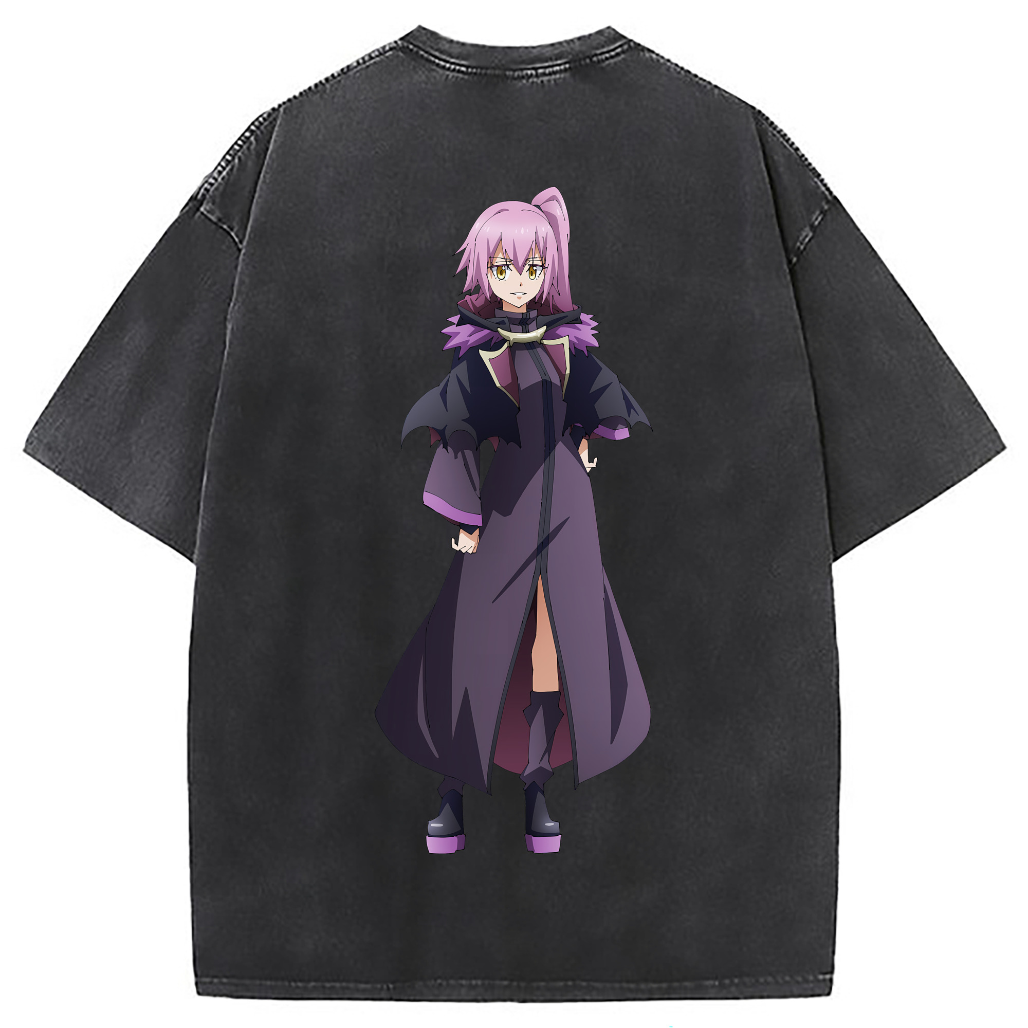（画像用） 転スラ Regarding Reincarnated to Slime 綿100% ヴィンテージ風 半袖Tシャツ（背面プリント）