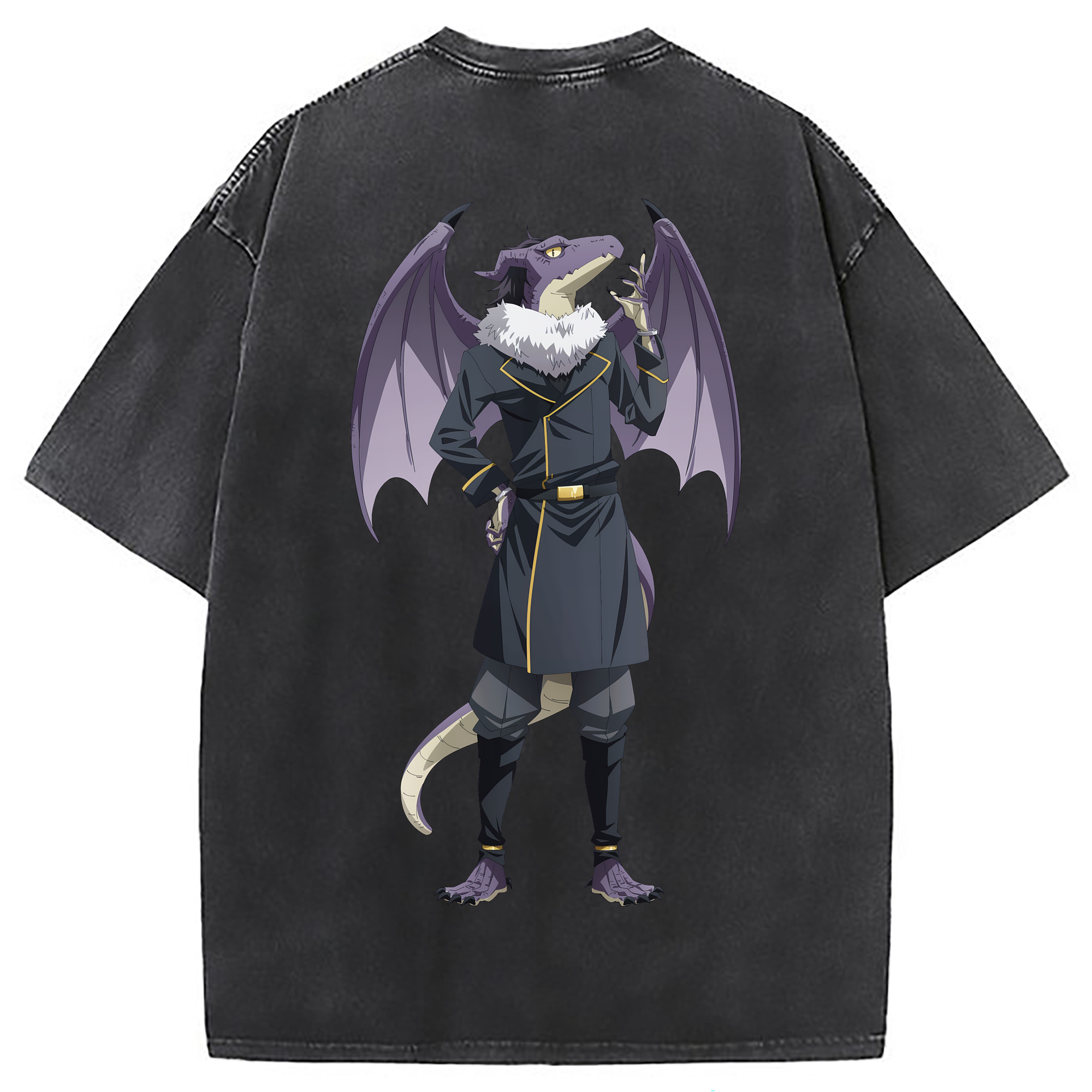 （画像用） 転スラ Regarding Reincarnated to Slime 綿100% ヴィンテージ風 半袖Tシャツ（背面プリント）