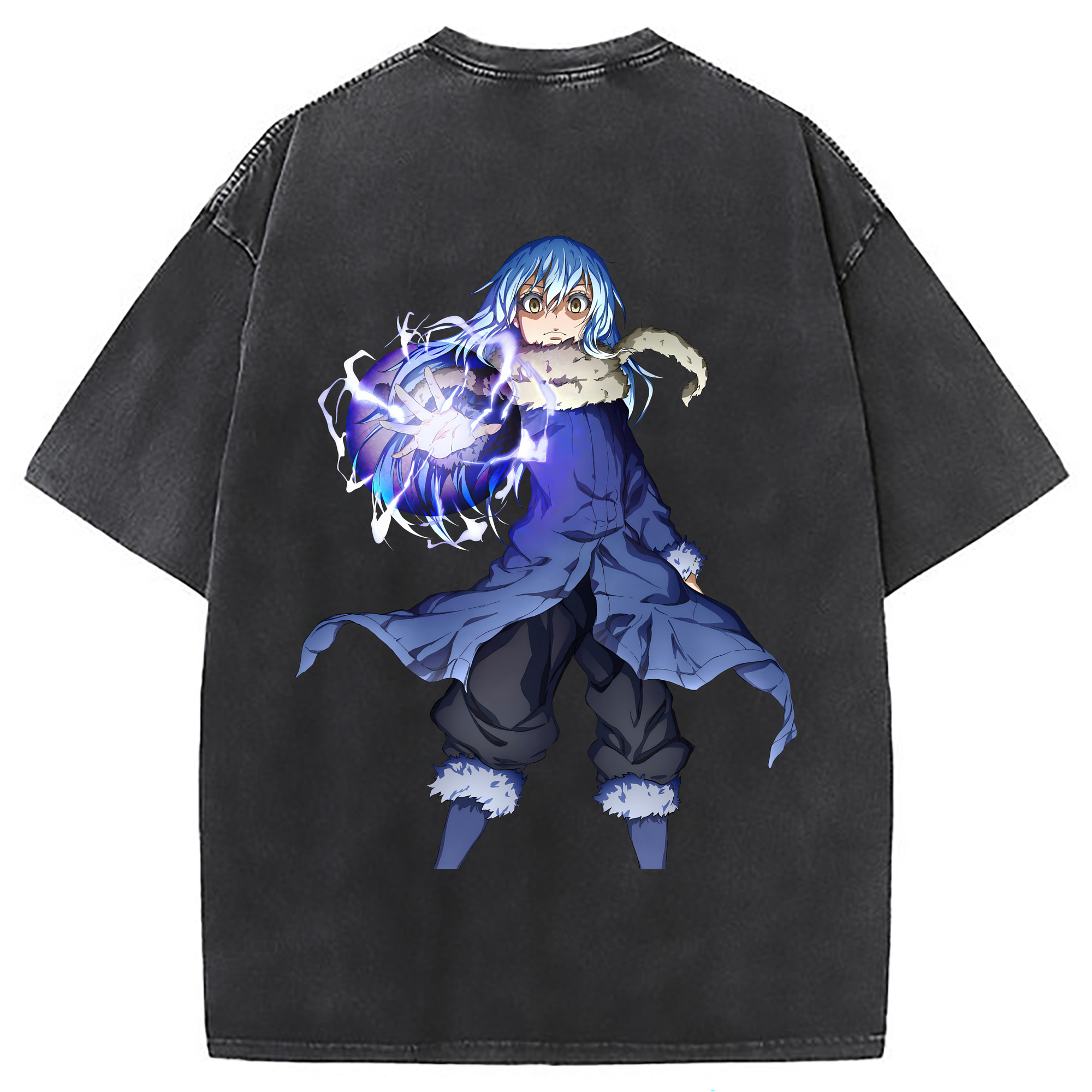 （画像用） 転スラ Regarding Reincarnated to Slime 綿100% ヴィンテージ風 半袖Tシャツ（背面プリント）