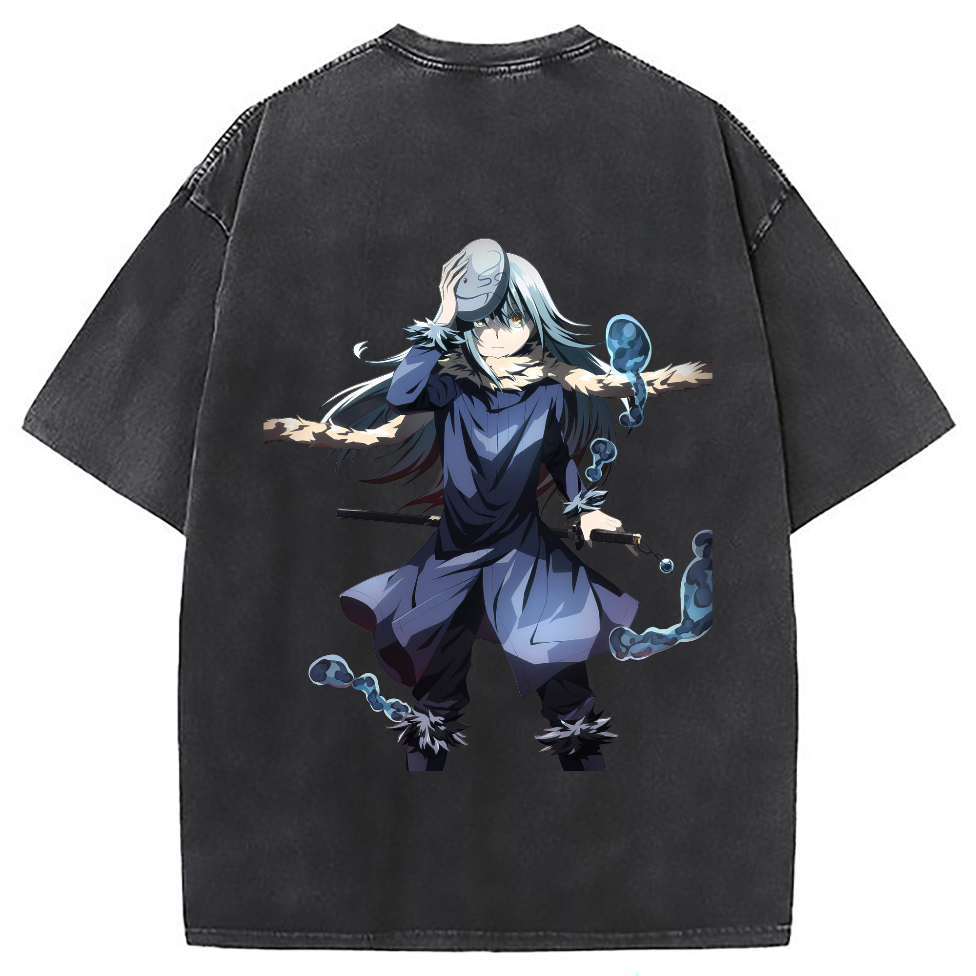 （画像用） 転スラ Regarding Reincarnated to Slime 綿100% ヴィンテージ風 半袖Tシャツ（背面プリント）
