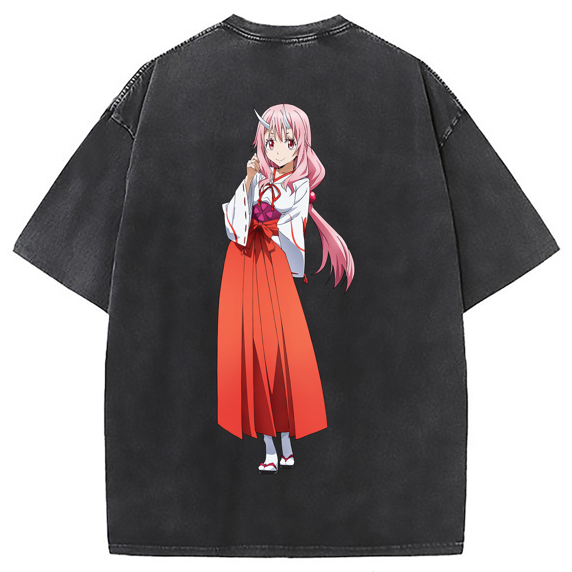 （画像用） 転スラ Regarding Reincarnated to Slime 綿100% ヴィンテージ風 半袖Tシャツ（背面プリント）