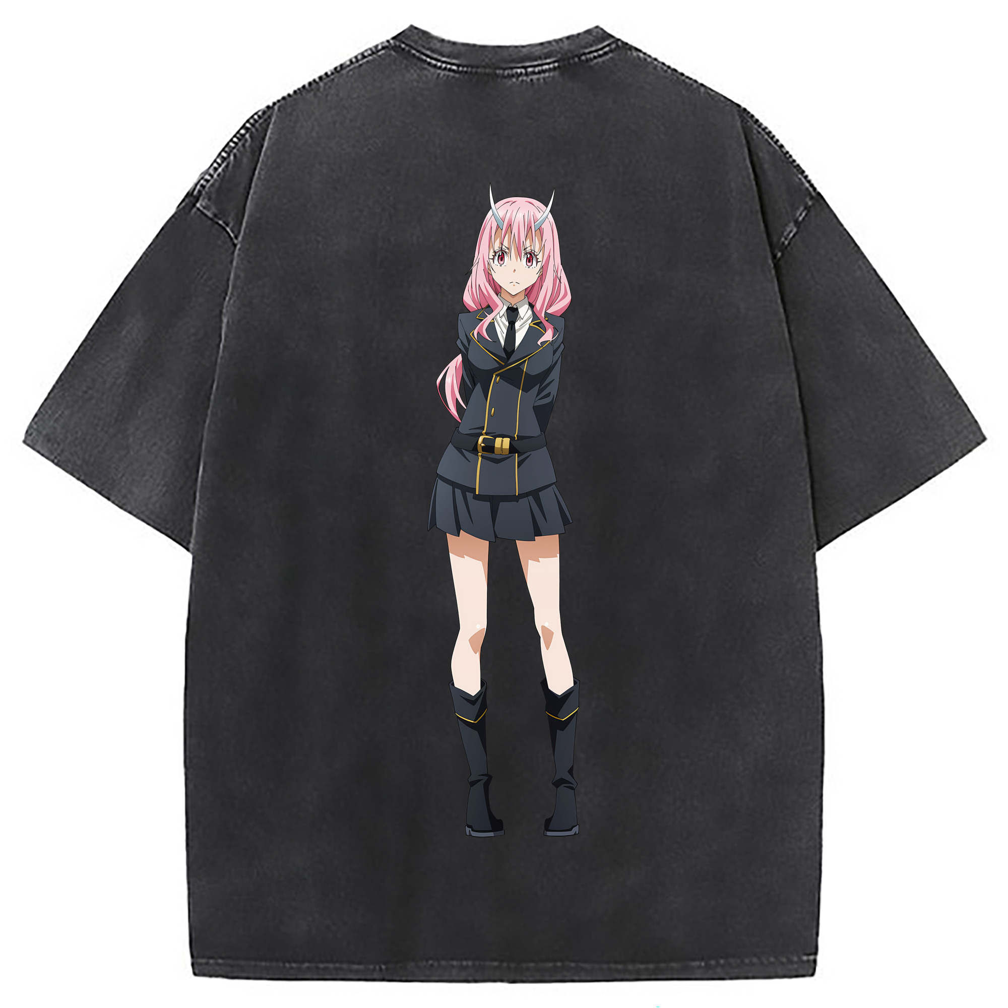 （画像用） 転スラ Regarding Reincarnated to Slime 綿100% ヴィンテージ風 半袖Tシャツ（背面プリント）